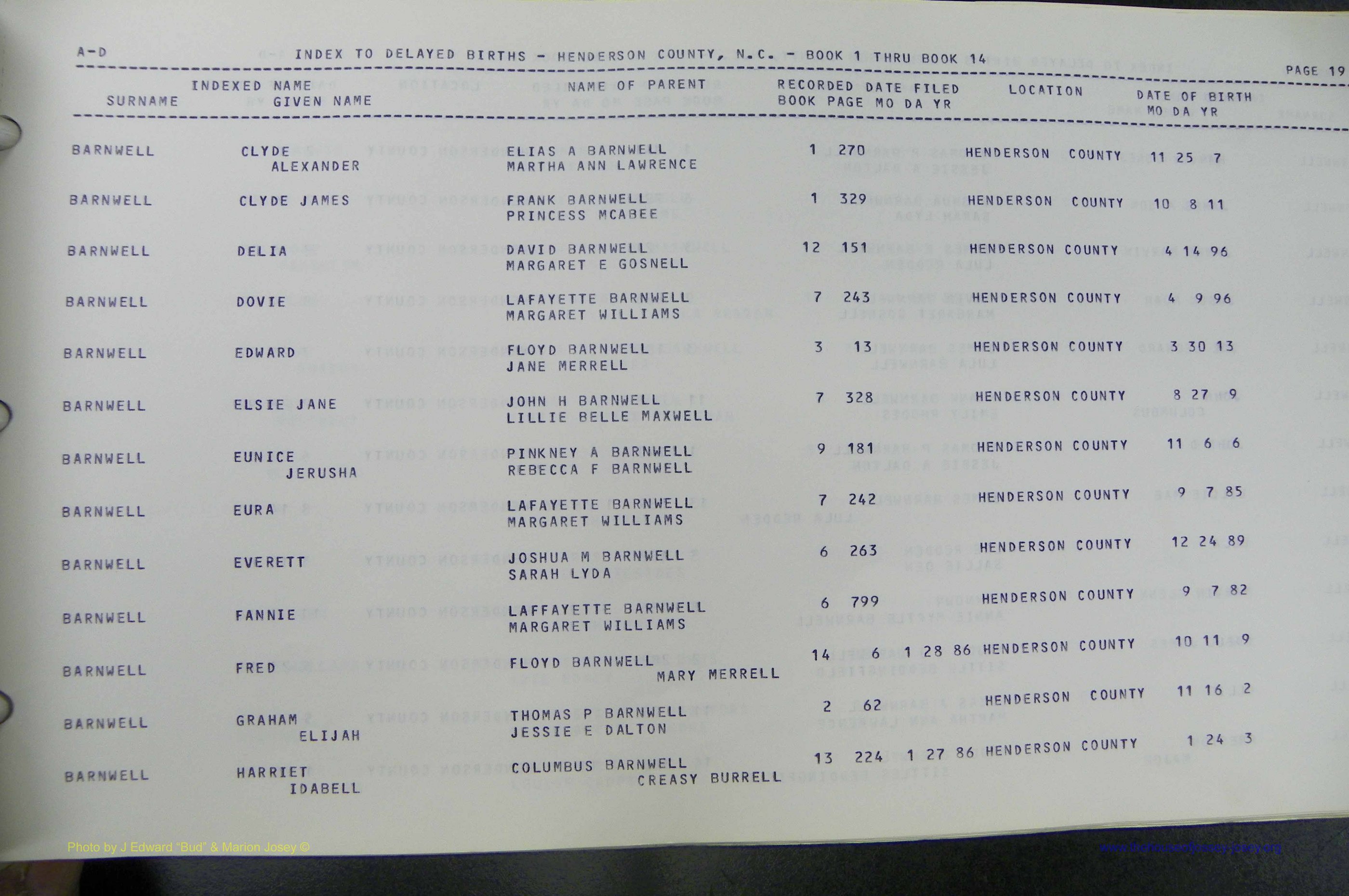 Henderson Co, NC, Births, Delayed, (022).JPG