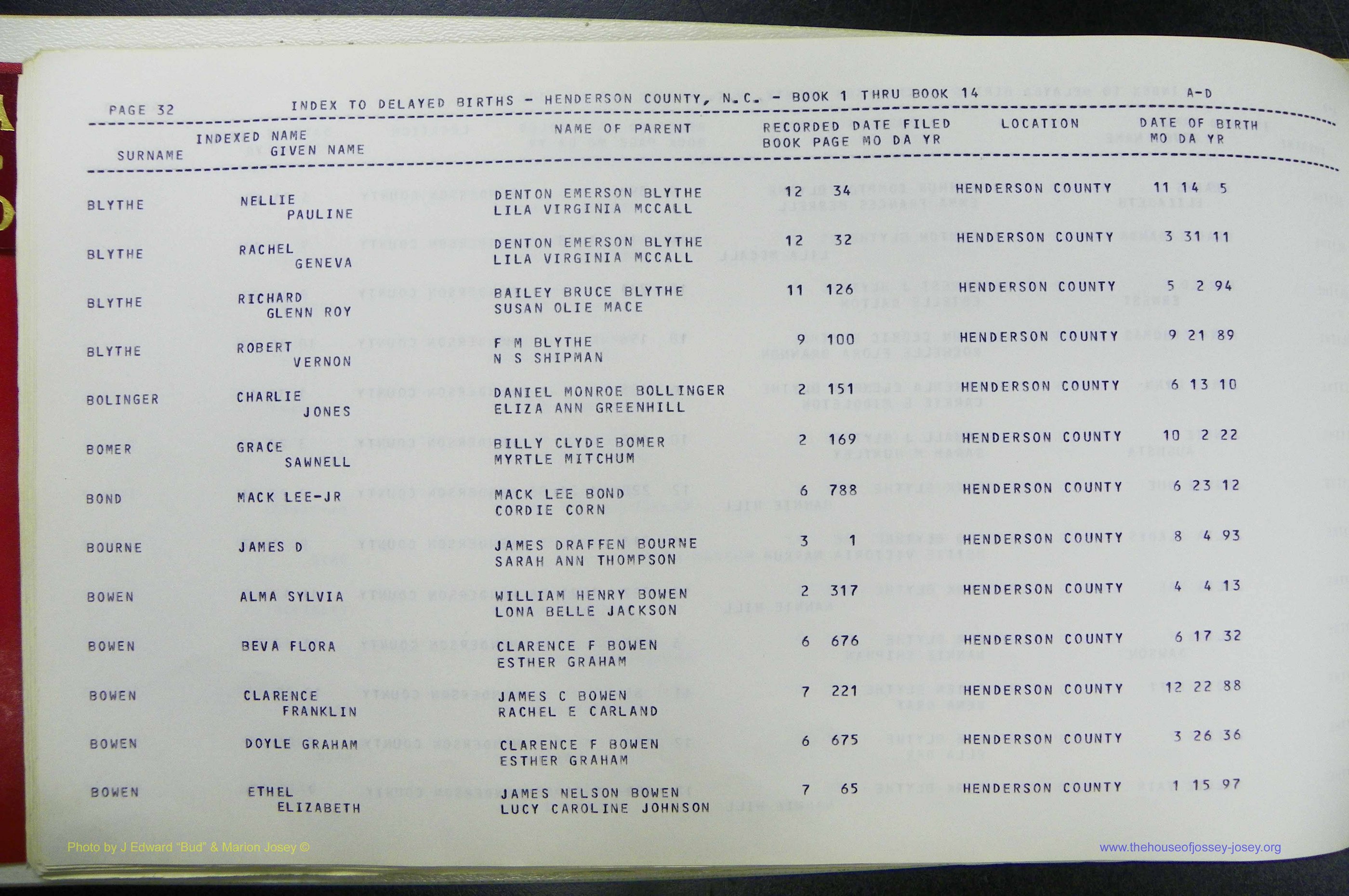 Henderson Co, NC, Births, Delayed, (035).JPG