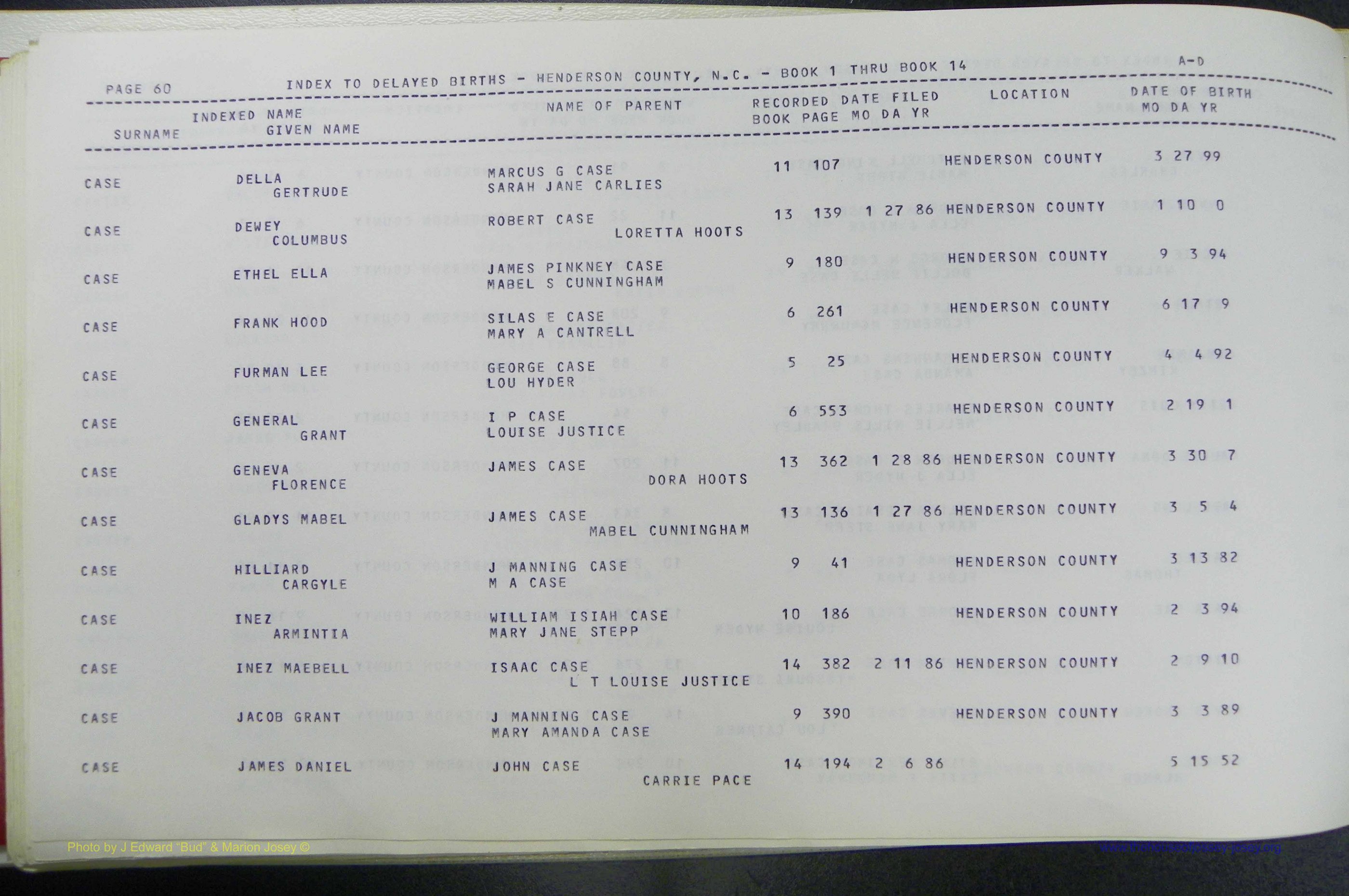 Henderson Co, NC, Births, Delayed, (063).JPG