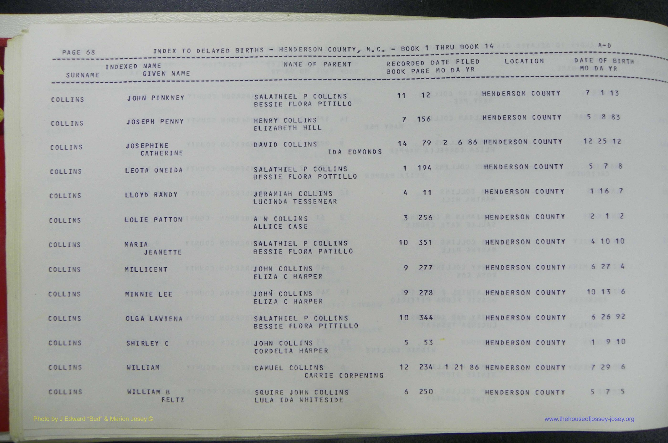 Henderson Co, NC, Births, Delayed, (071).JPG