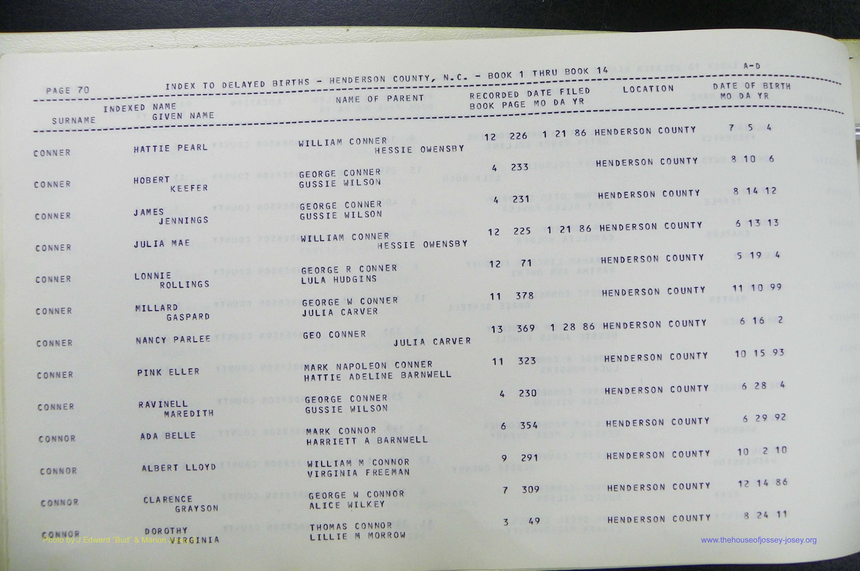 Henderson Co, NC, Births, Delayed, (073).JPG