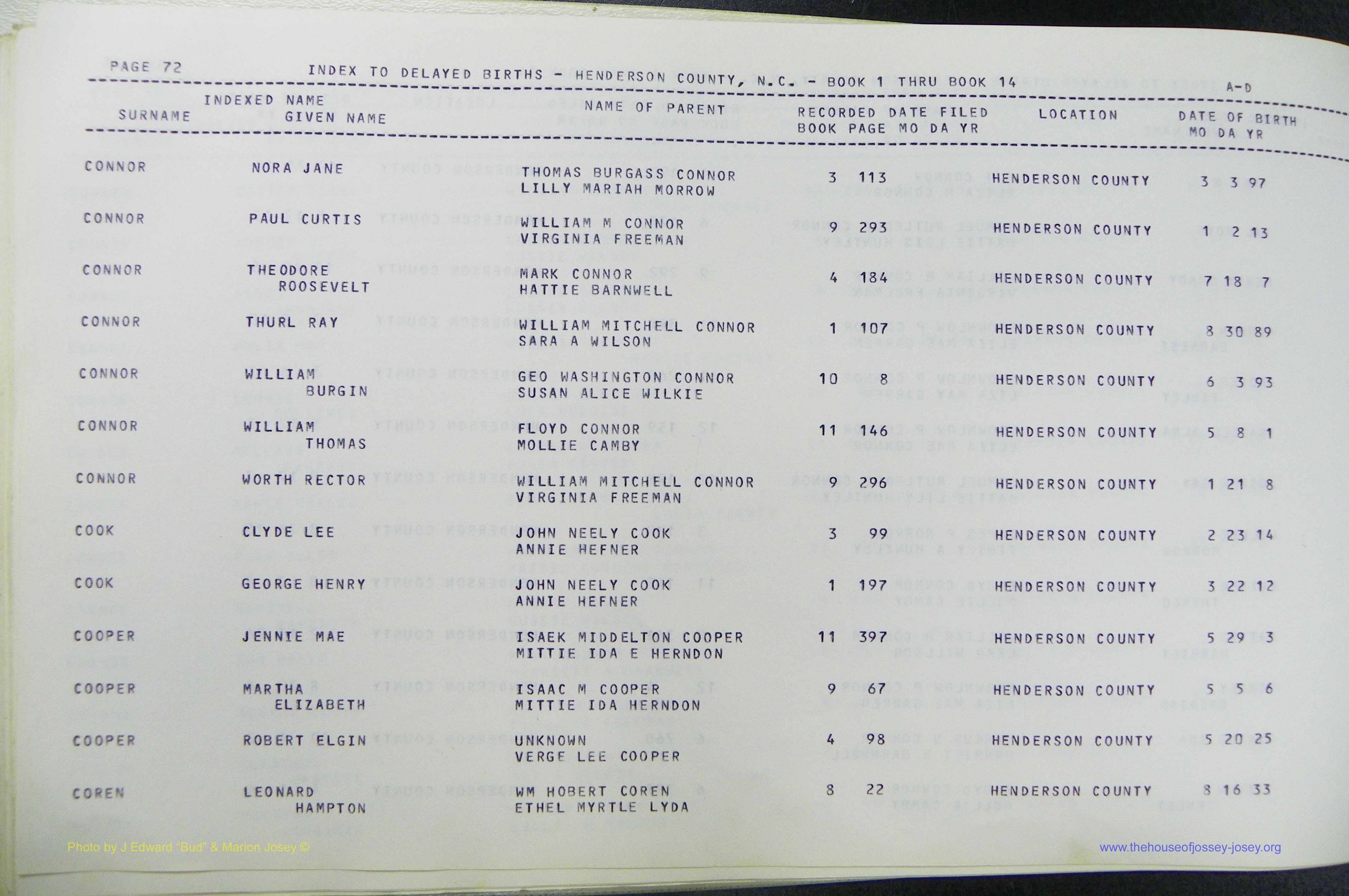 Henderson Co, NC, Births, Delayed, (075).JPG