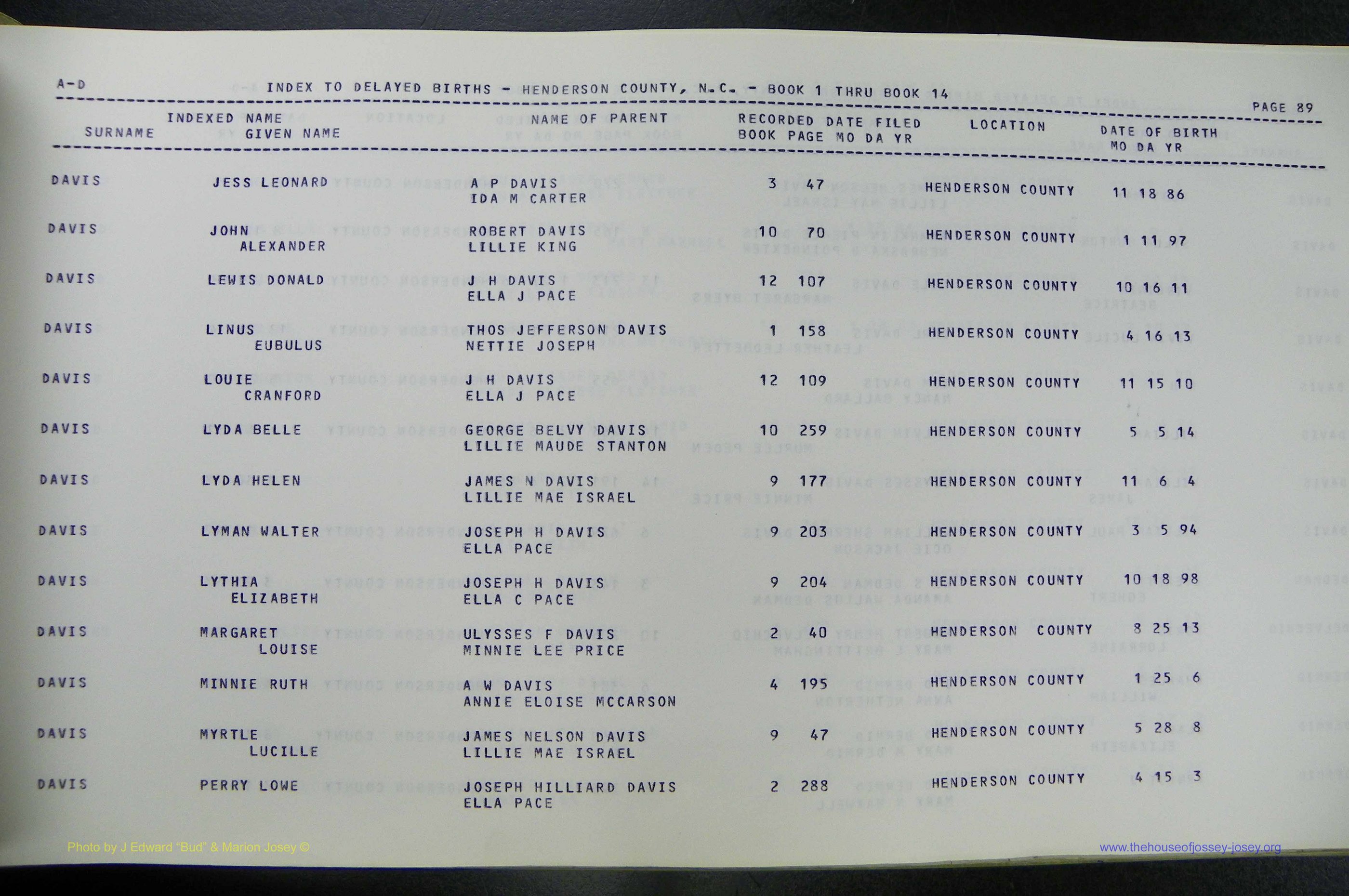 Henderson Co, NC, Births, Delayed, (092).JPG