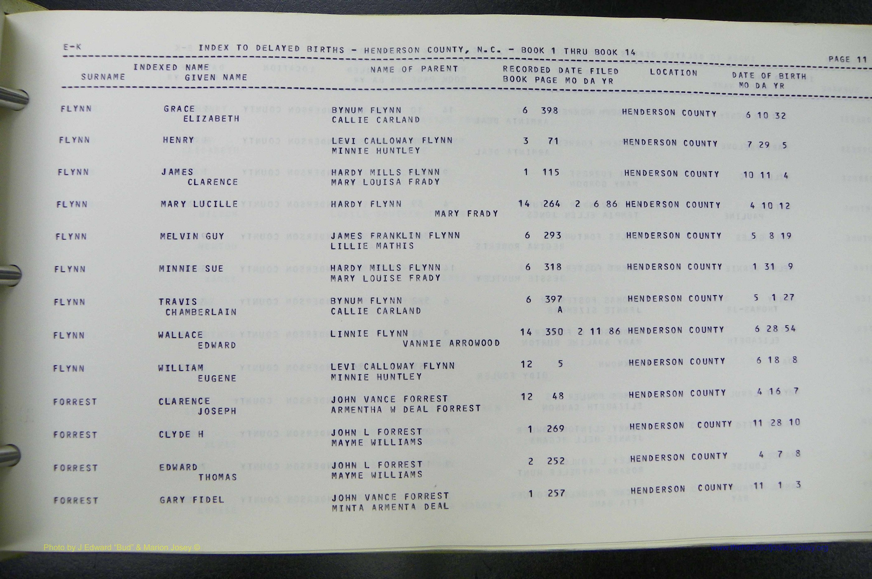 Henderson Co, NC, Births, Delayed, (118).JPG