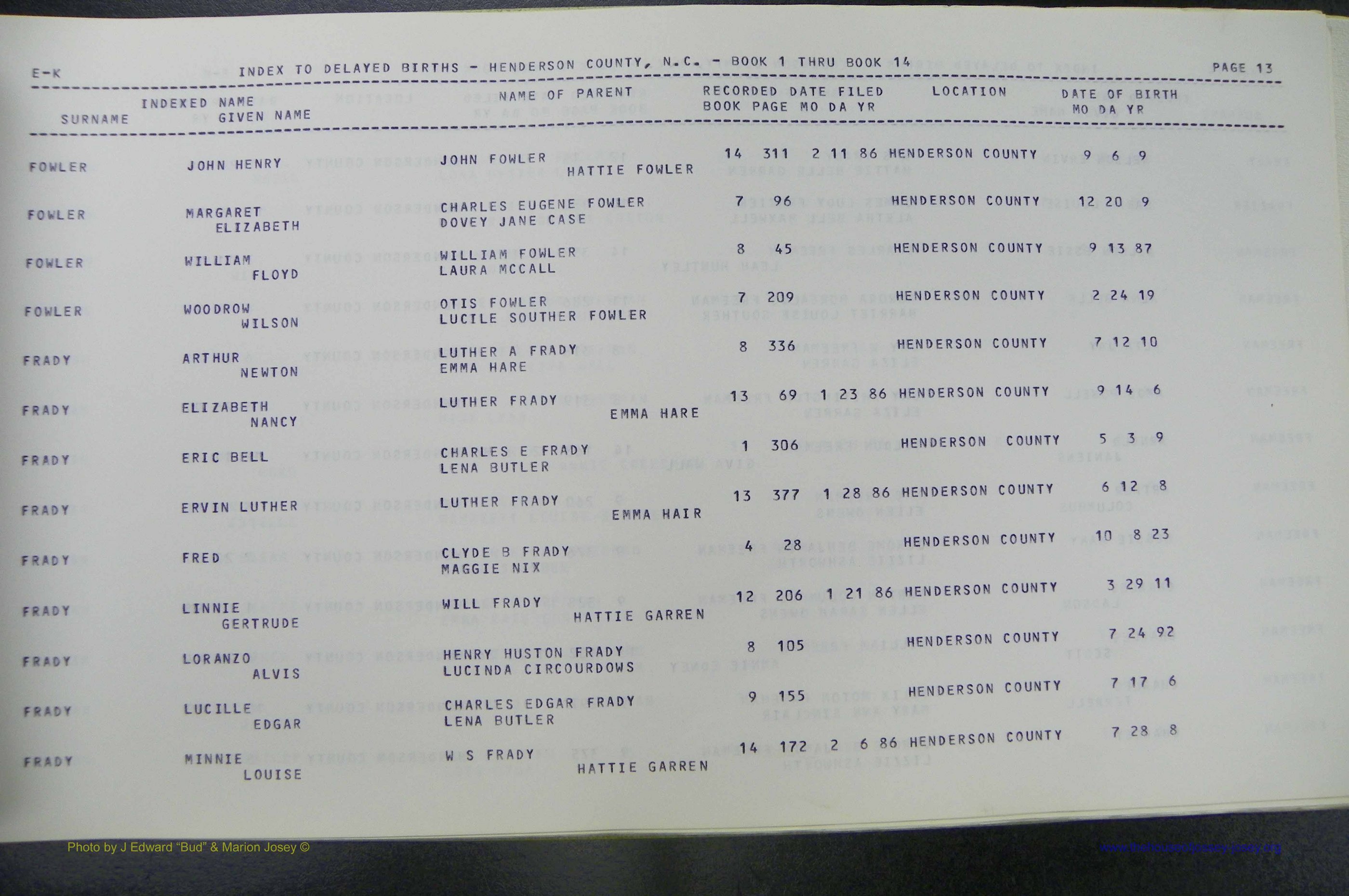 Henderson Co, NC, Births, Delayed, (120).JPG