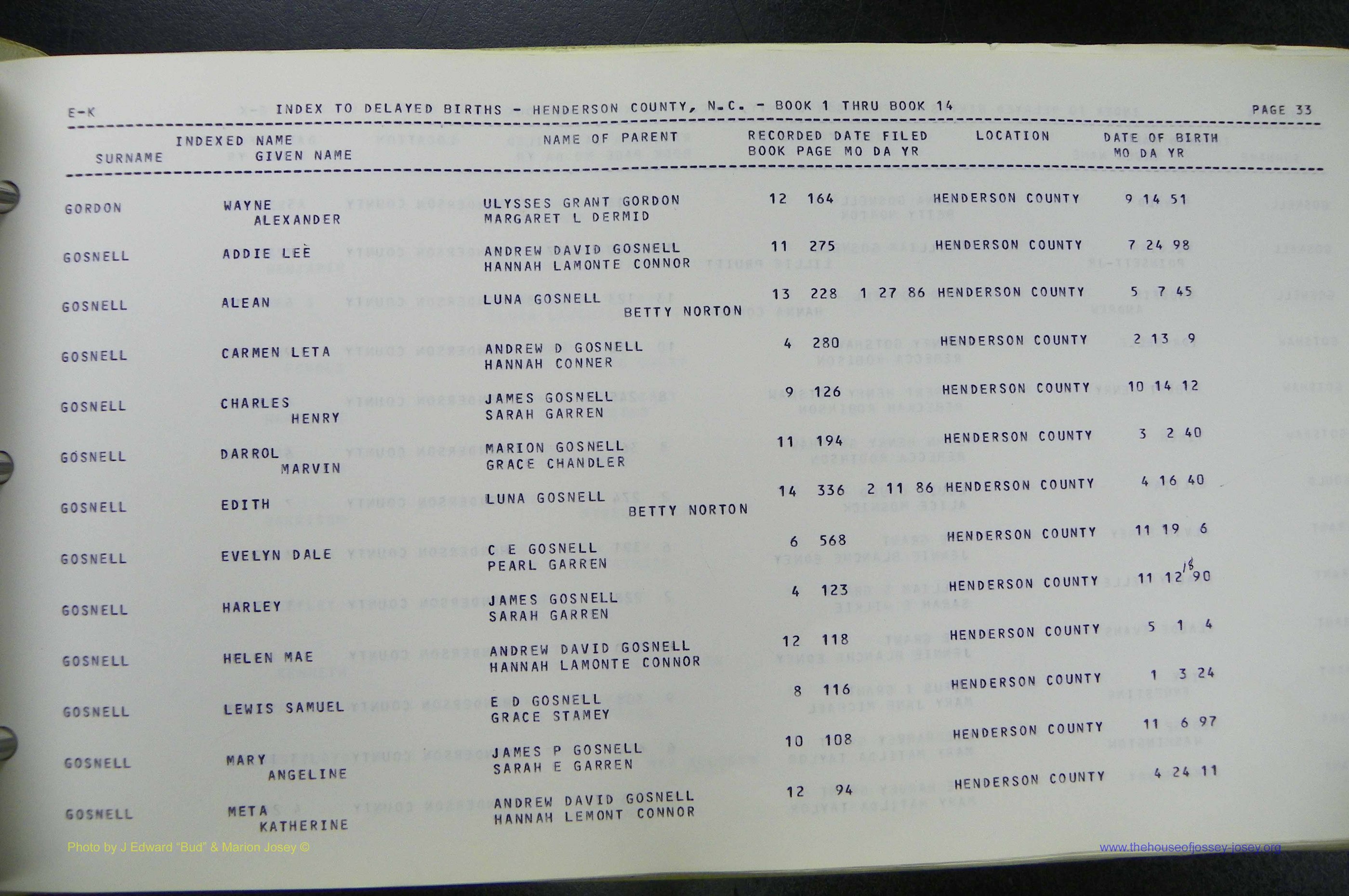 Henderson Co, NC, Births, Delayed, (140).JPG