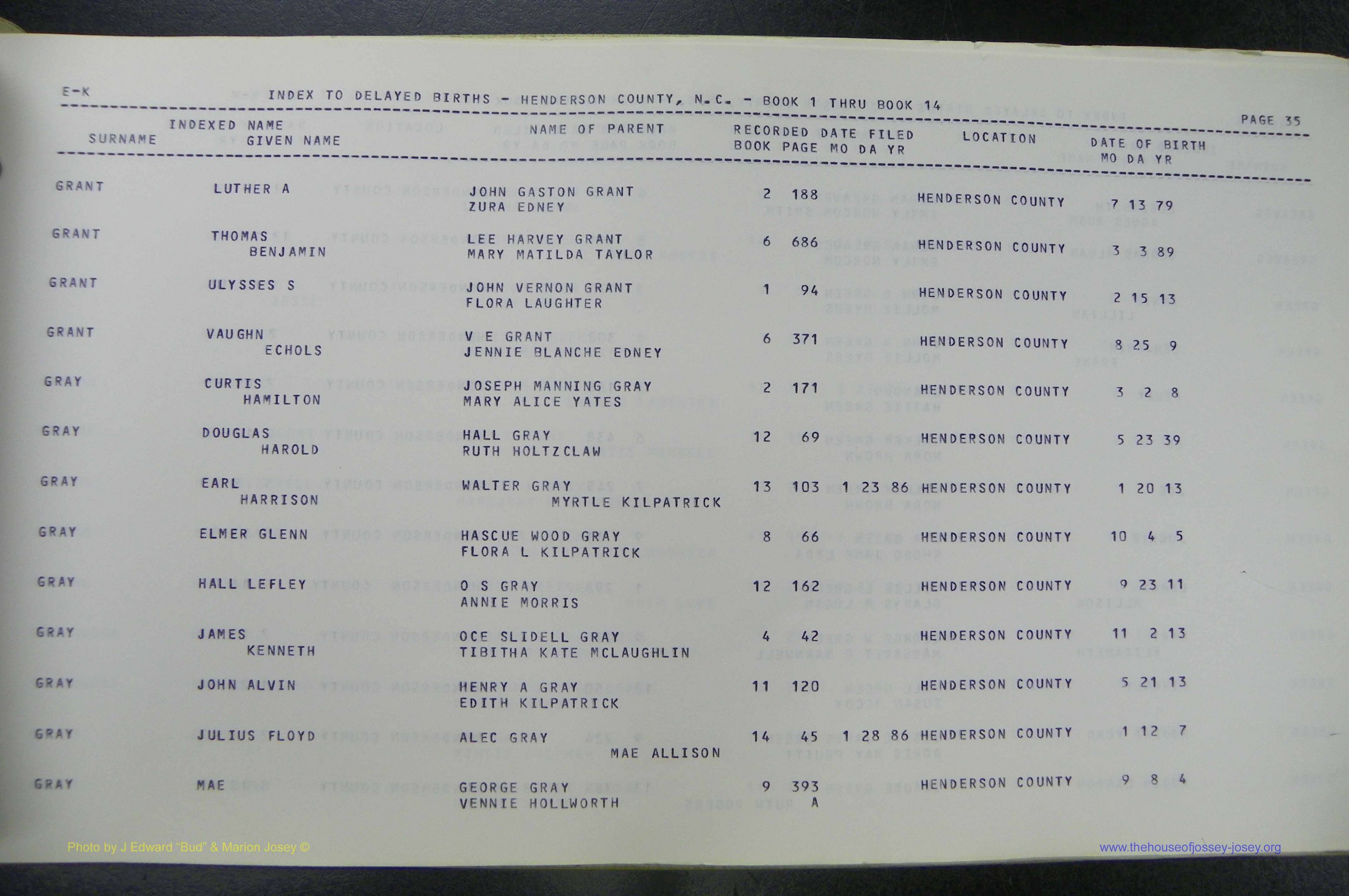 Henderson Co, NC, Births, Delayed, (142).JPG
