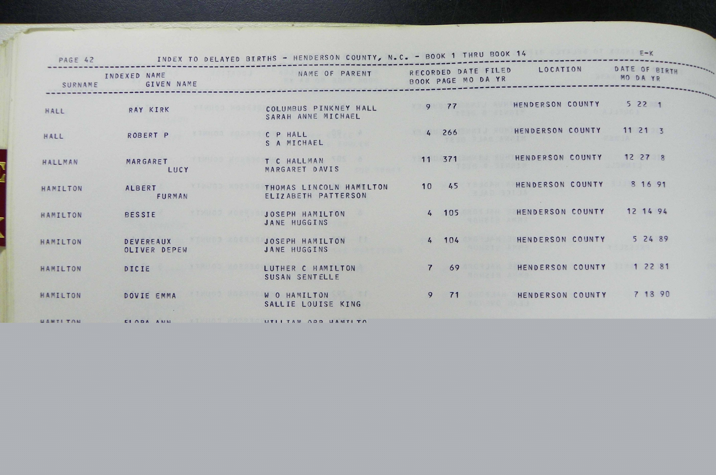 Henderson Co, NC, Births, Delayed, (149).JPG