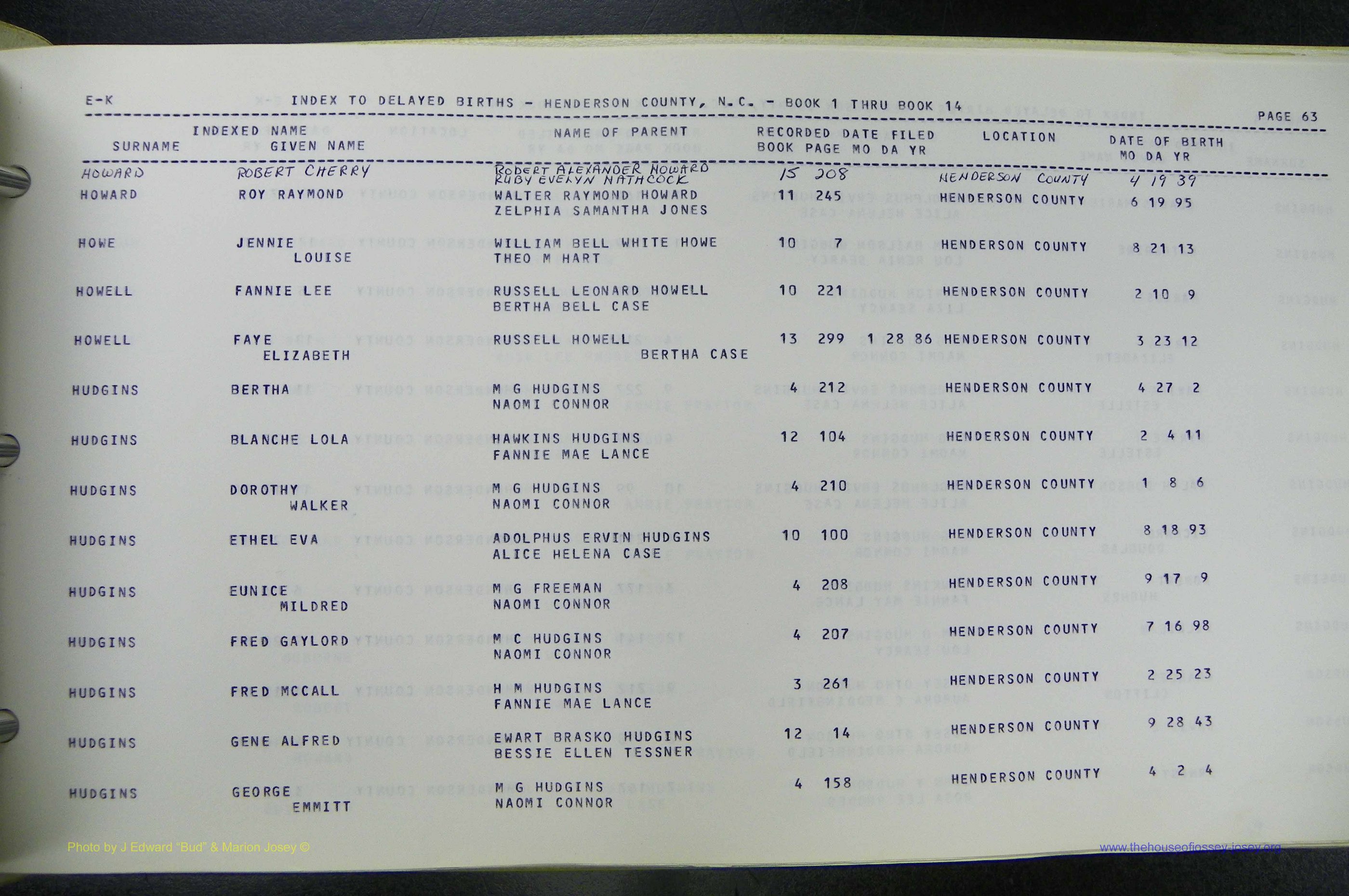 Henderson Co, NC, Births, Delayed, (170).JPG