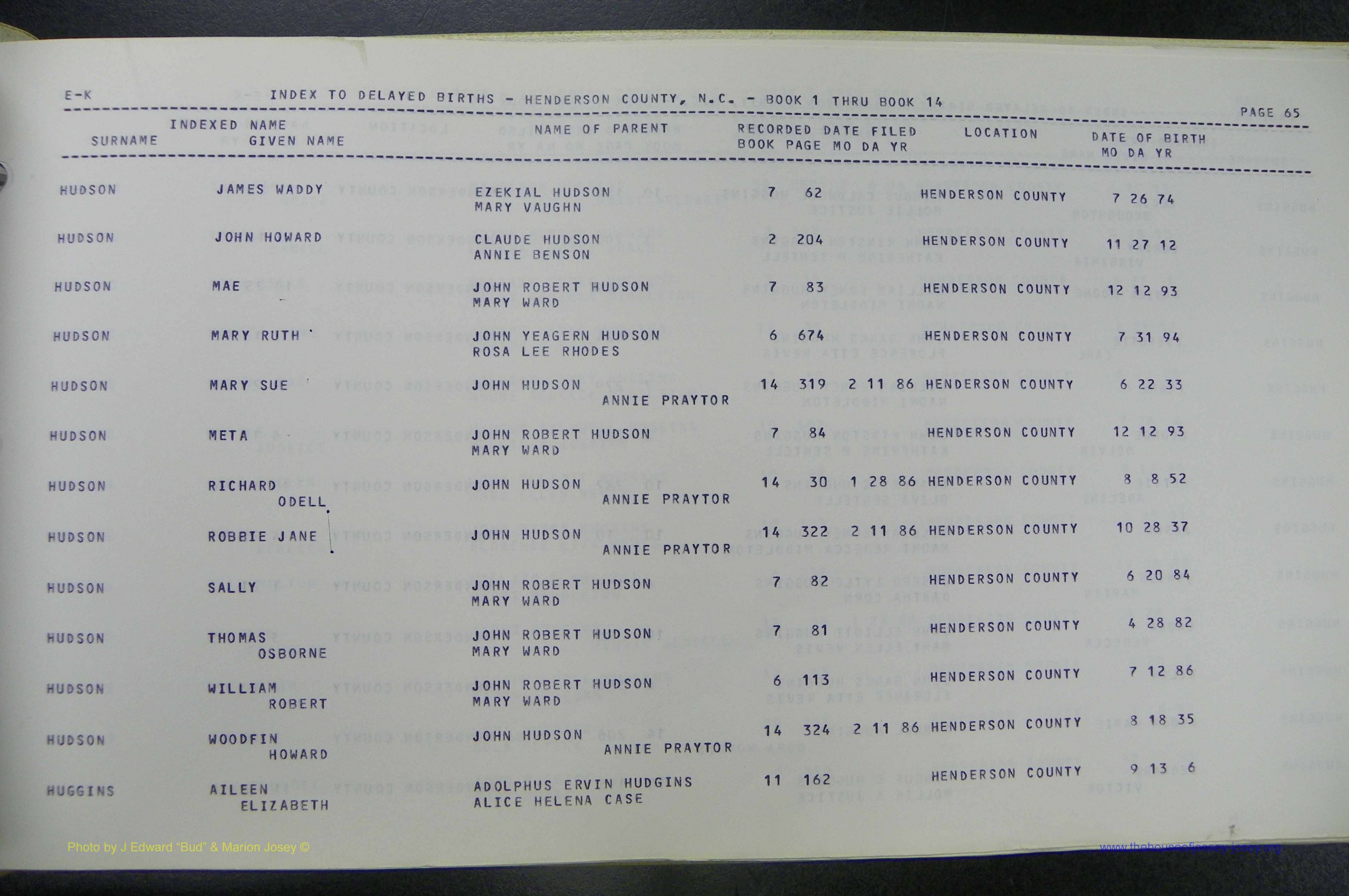 Henderson Co, NC, Births, Delayed, (172).JPG