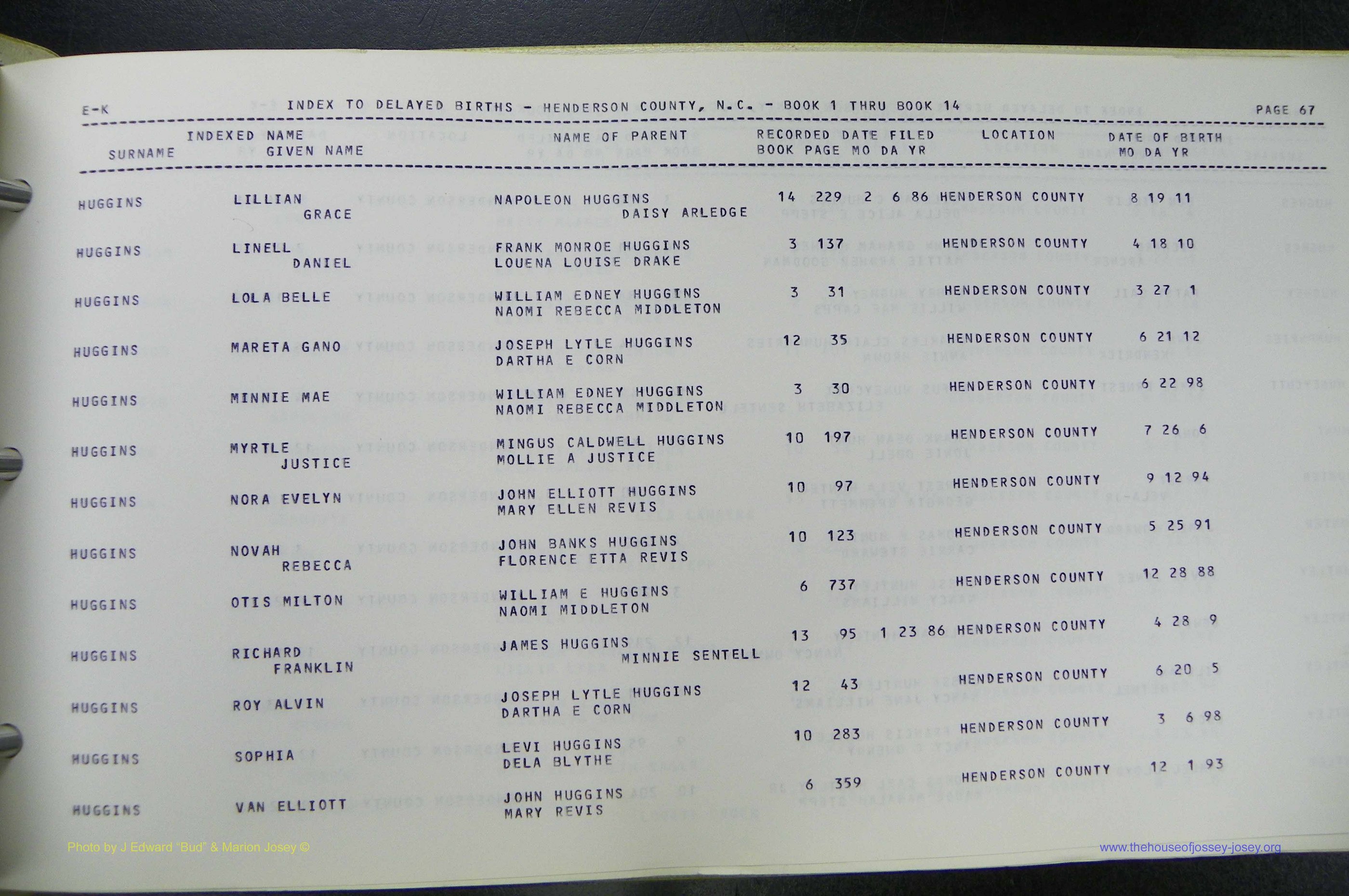Henderson Co, NC, Births, Delayed, (174).JPG