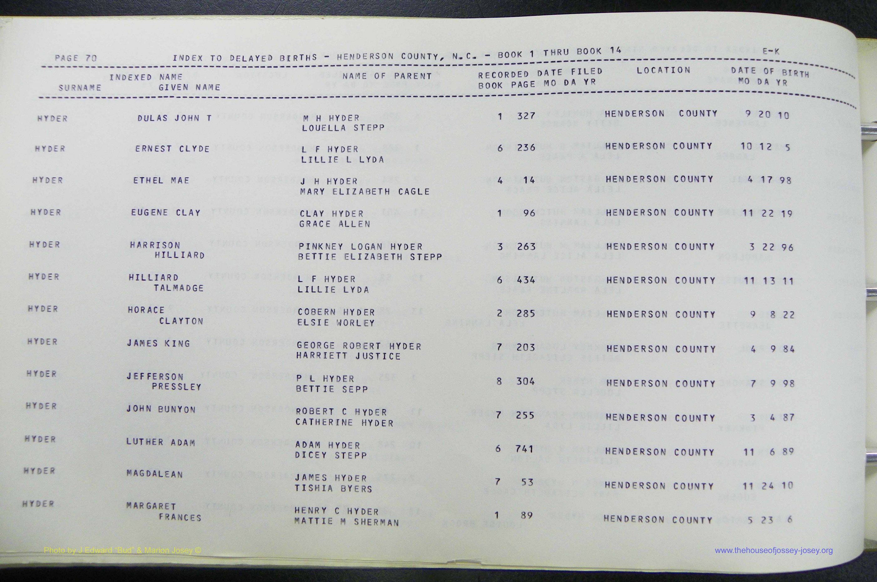 Henderson Co, NC, Births, Delayed, (177).JPG