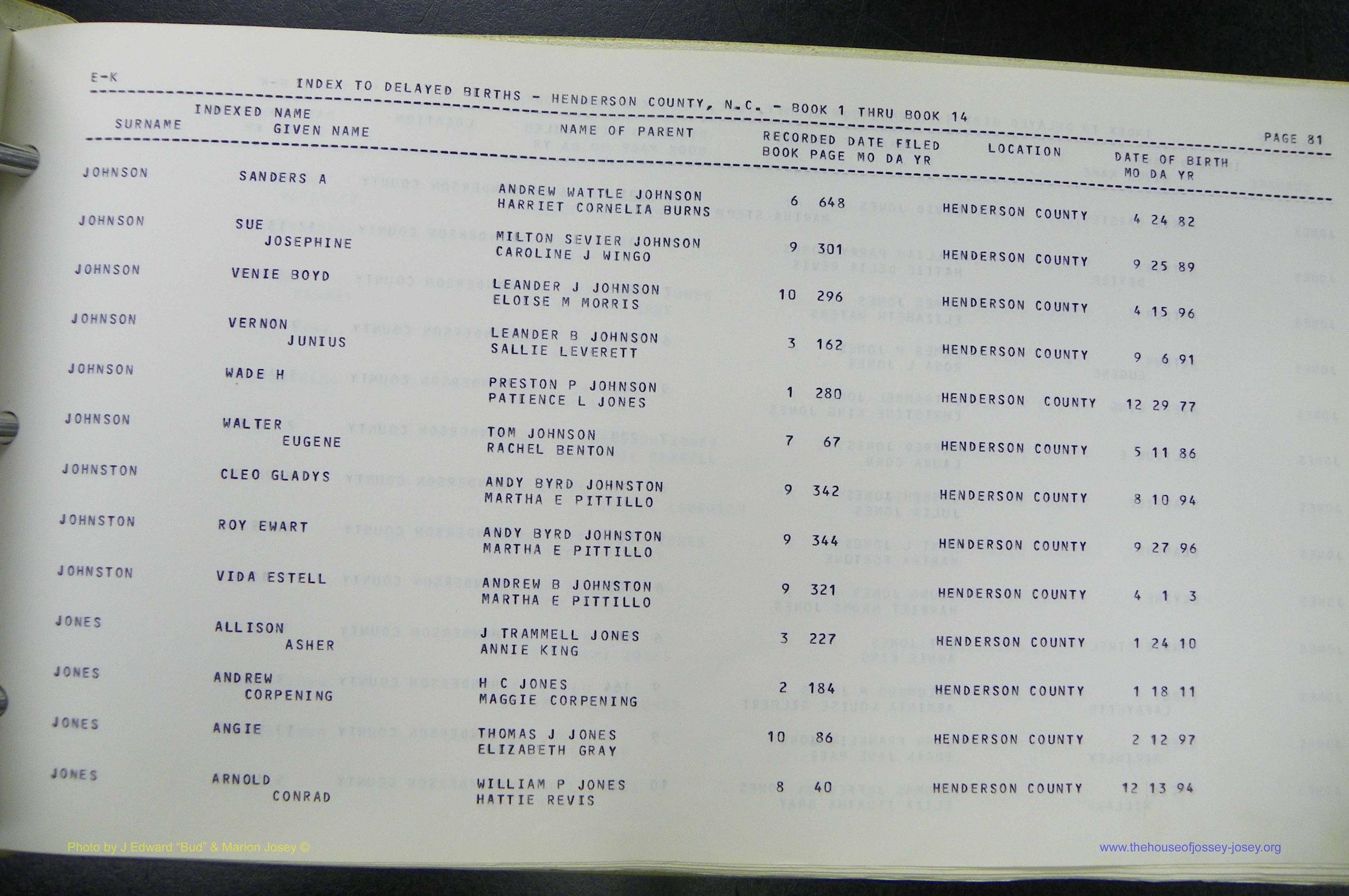 Henderson Co, NC, Births, Delayed, (188).JPG