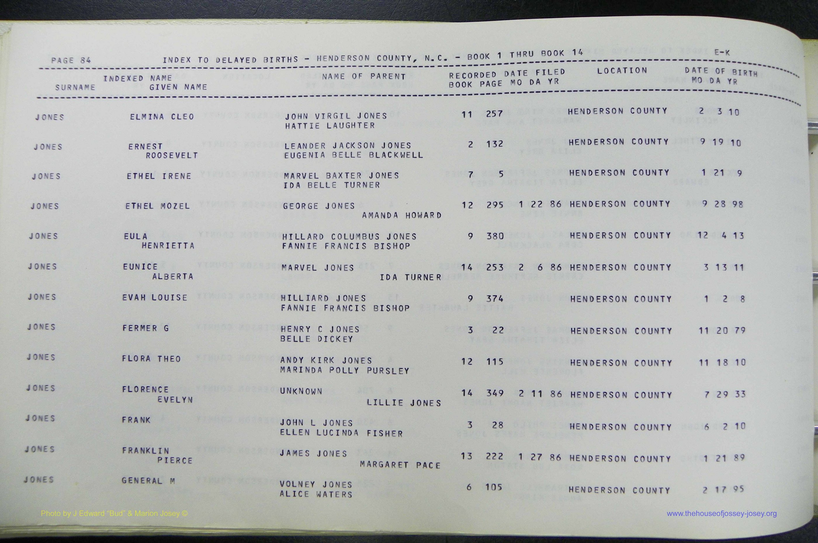Henderson Co, NC, Births, Delayed, (191).JPG