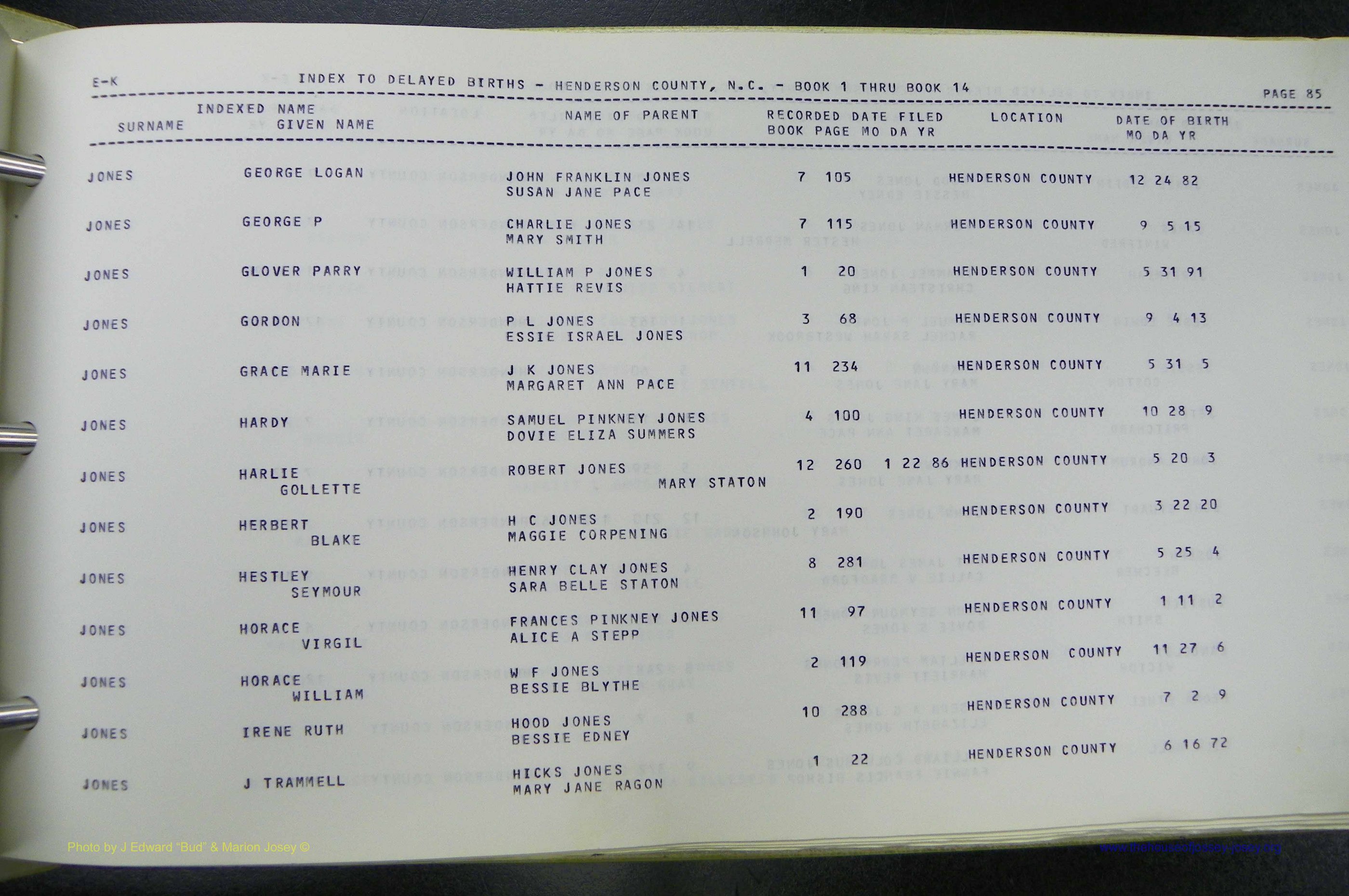 Henderson Co, NC, Births, Delayed, (192).JPG