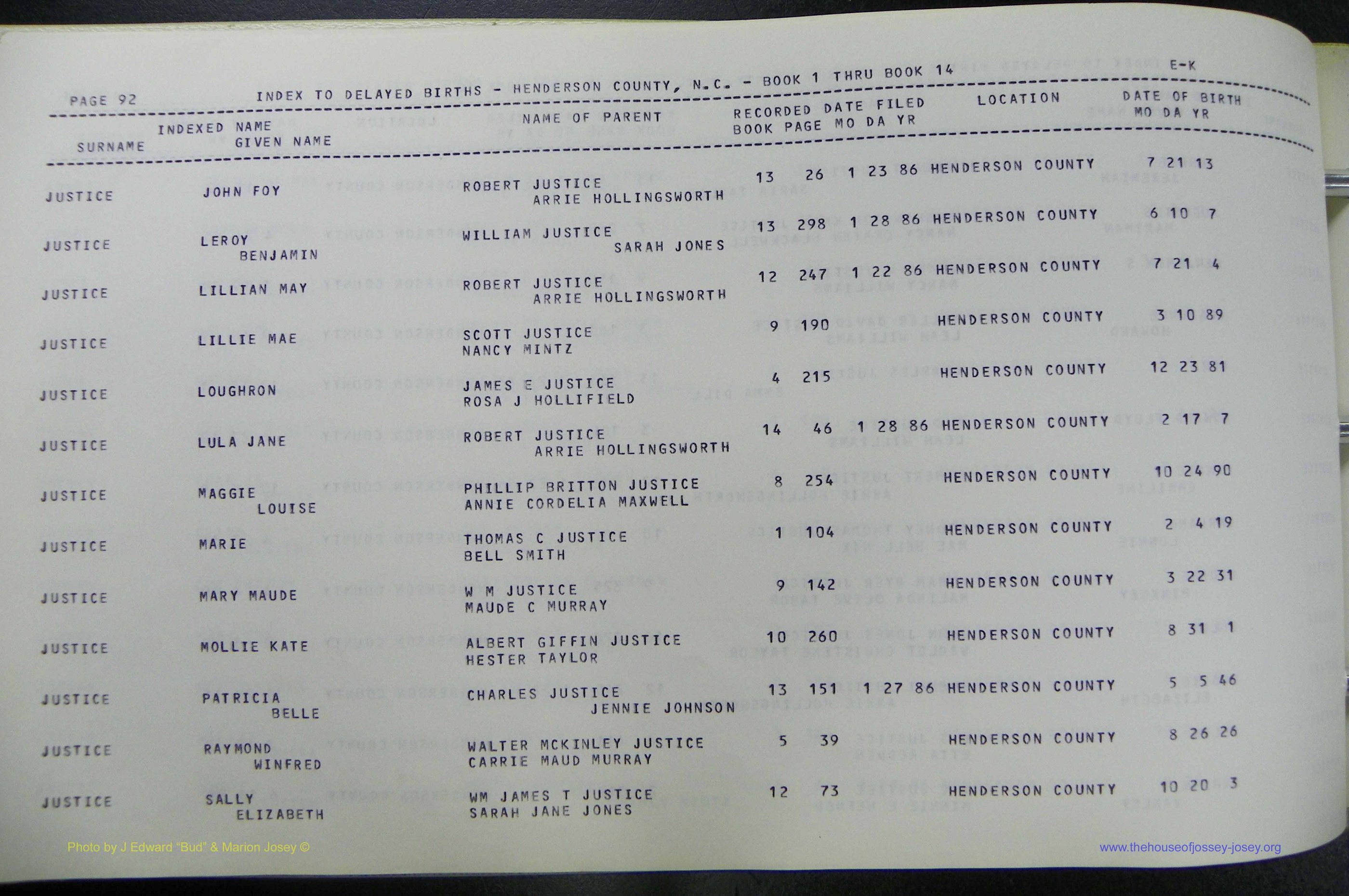 Henderson Co, NC, Births, Delayed, (199).JPG