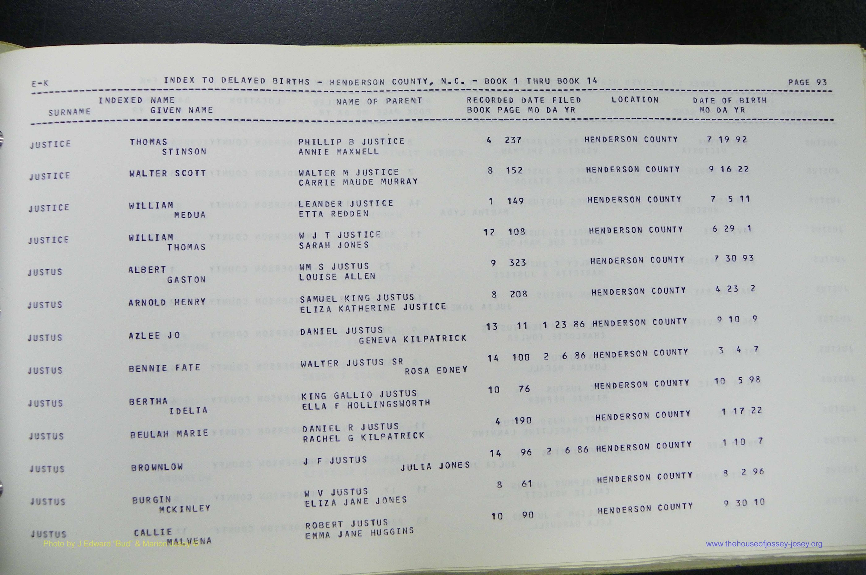 Henderson Co, NC, Births, Delayed, (200).JPG
