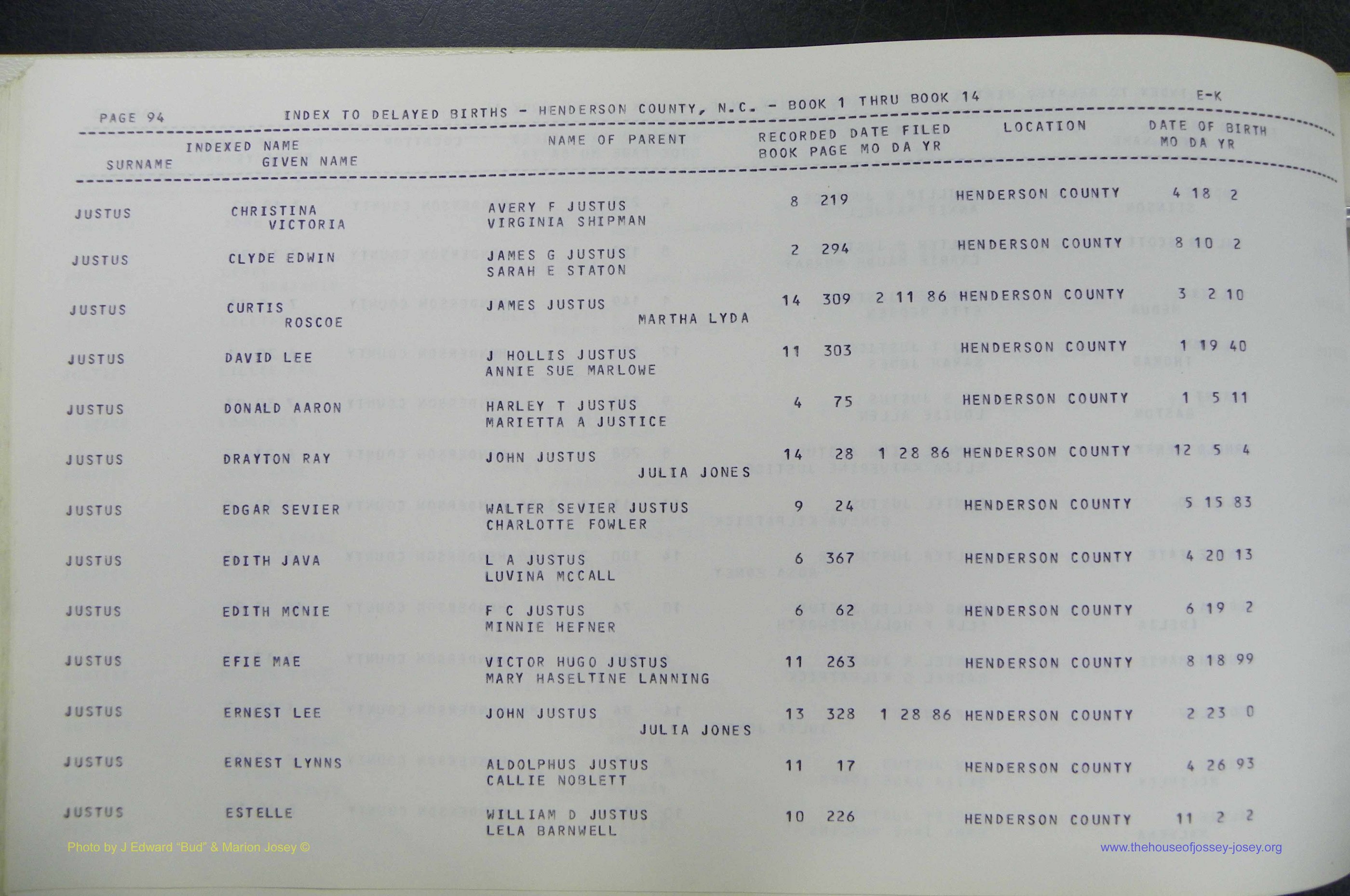 Henderson Co, NC, Births, Delayed, (201).JPG