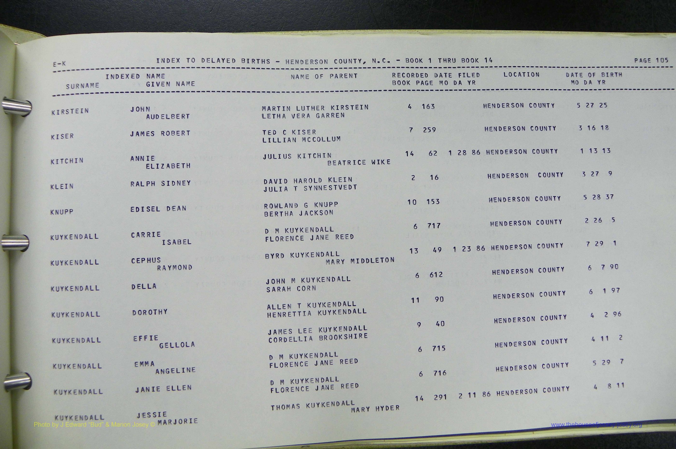 Henderson Co, NC, Births, Delayed, (211).JPG