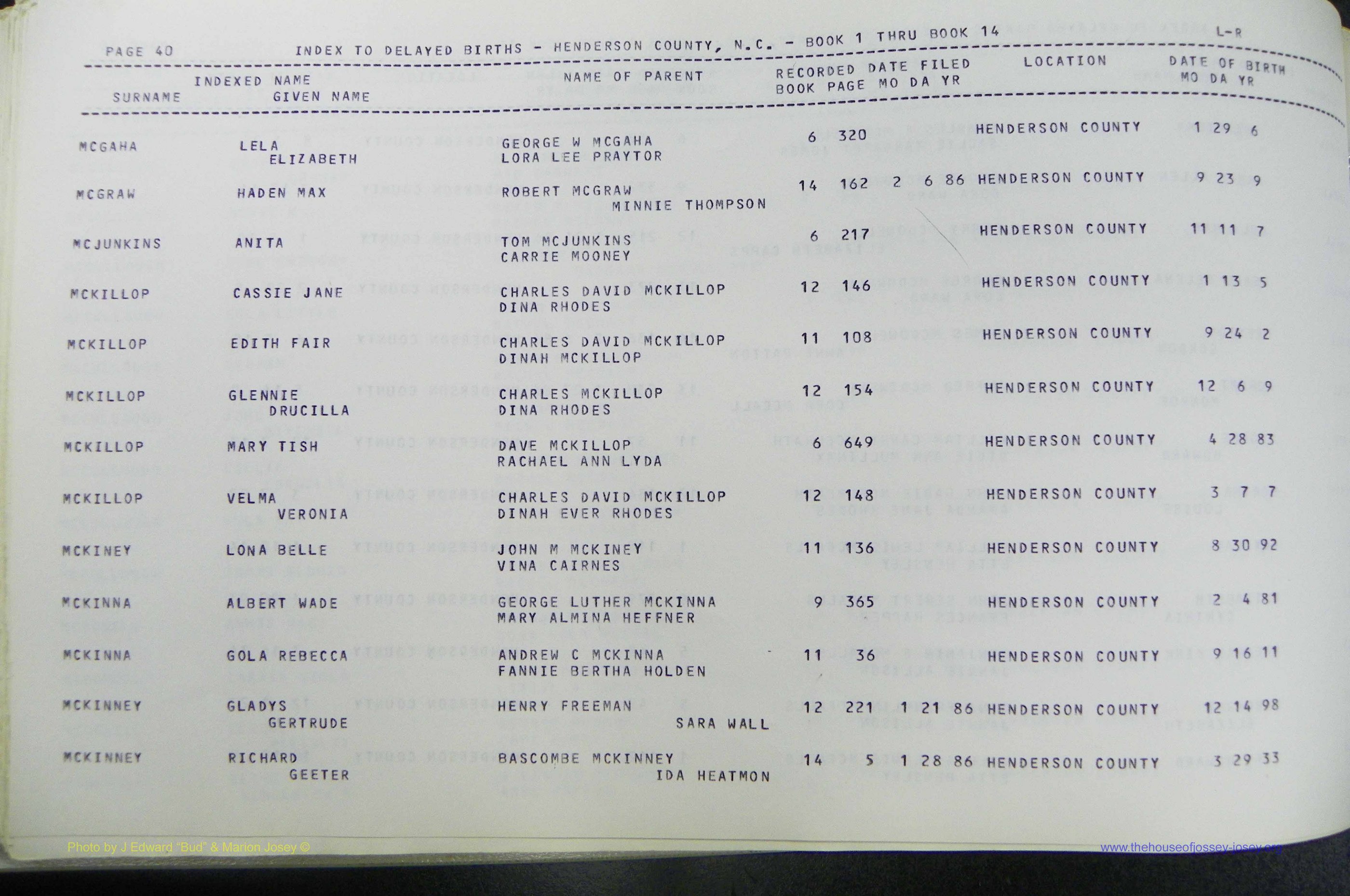 Henderson Co, NC, Births, Delayed, (254).JPG