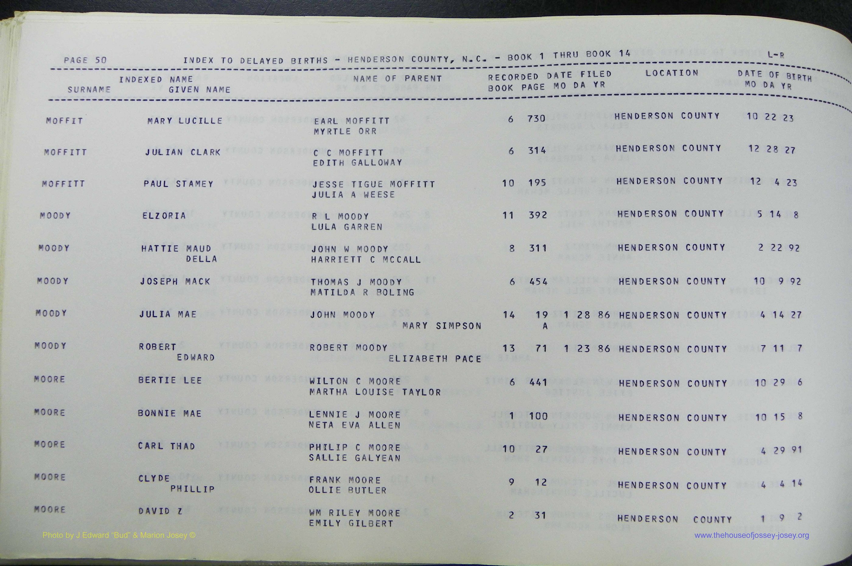 Henderson Co, NC, Births, Delayed, (264).JPG
