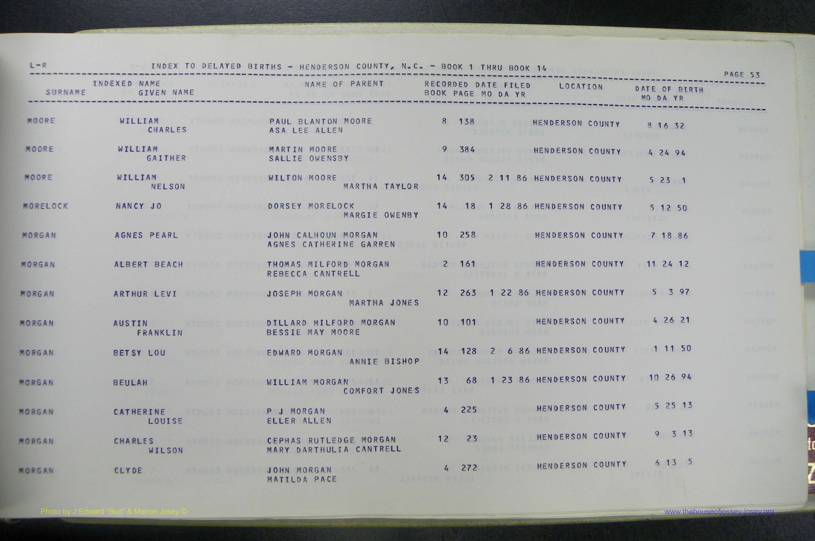 Henderson Co, NC, Births, Delayed, (267).JPG