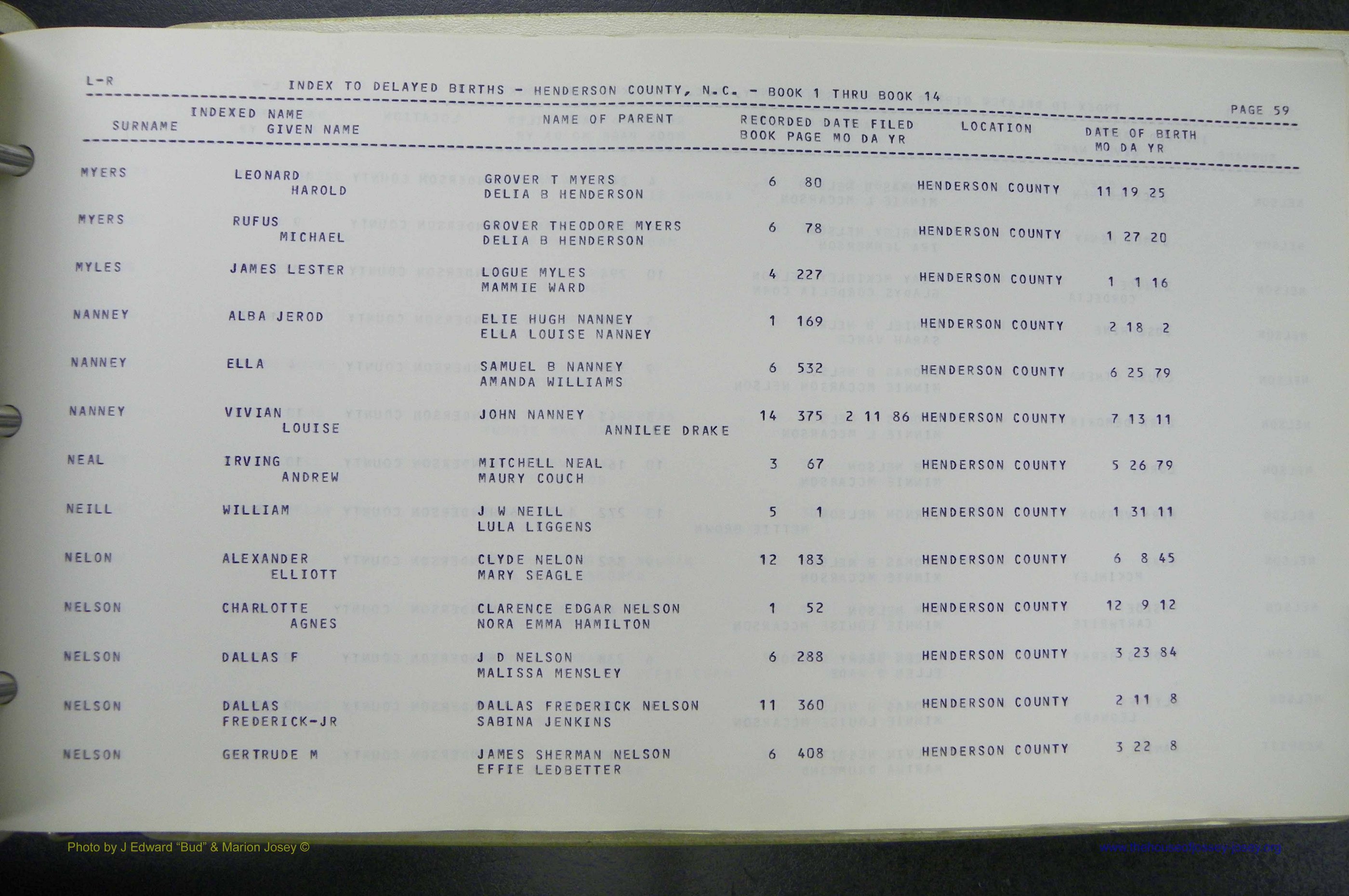 Henderson Co, NC, Births, Delayed, (273).JPG