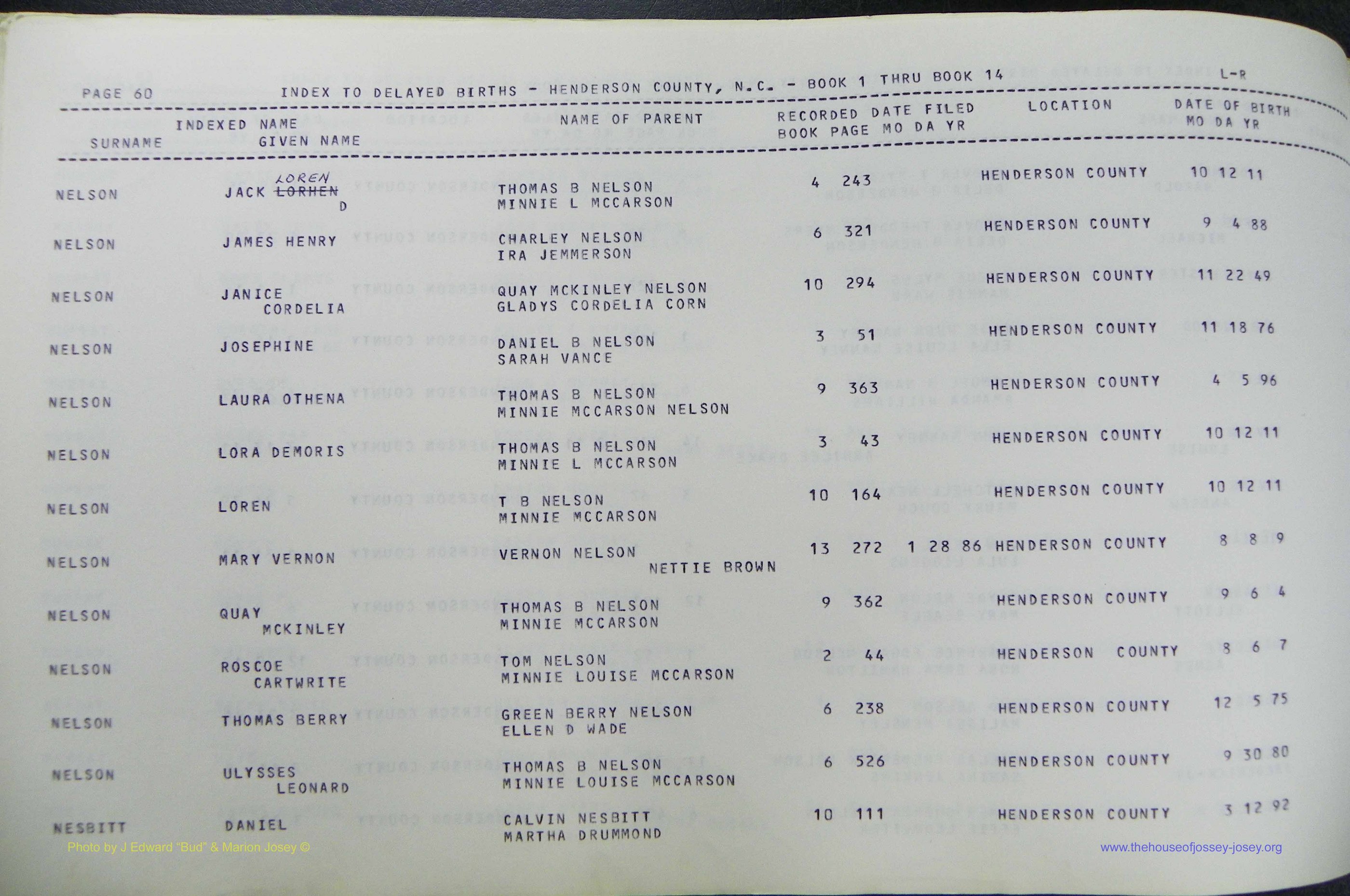 Henderson Co, NC, Births, Delayed, (274).JPG