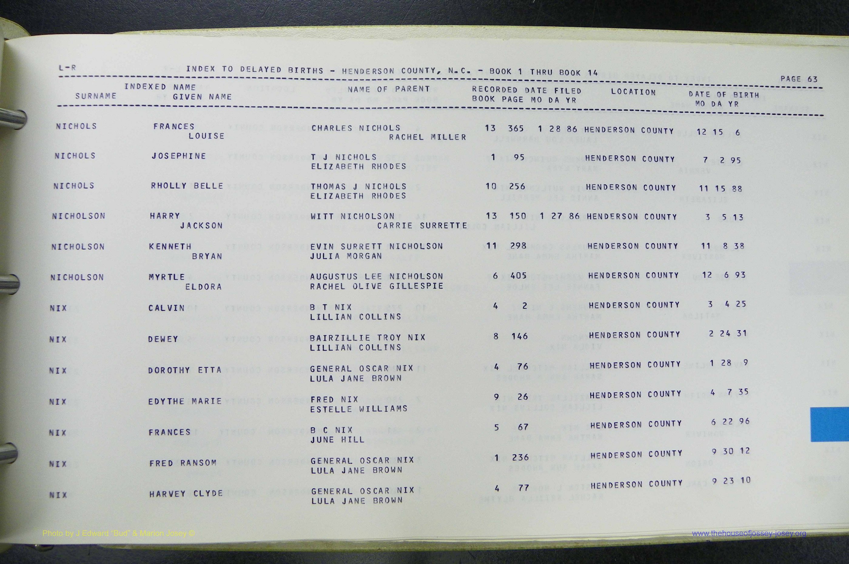 Henderson Co, NC, Births, Delayed, (277).JPG