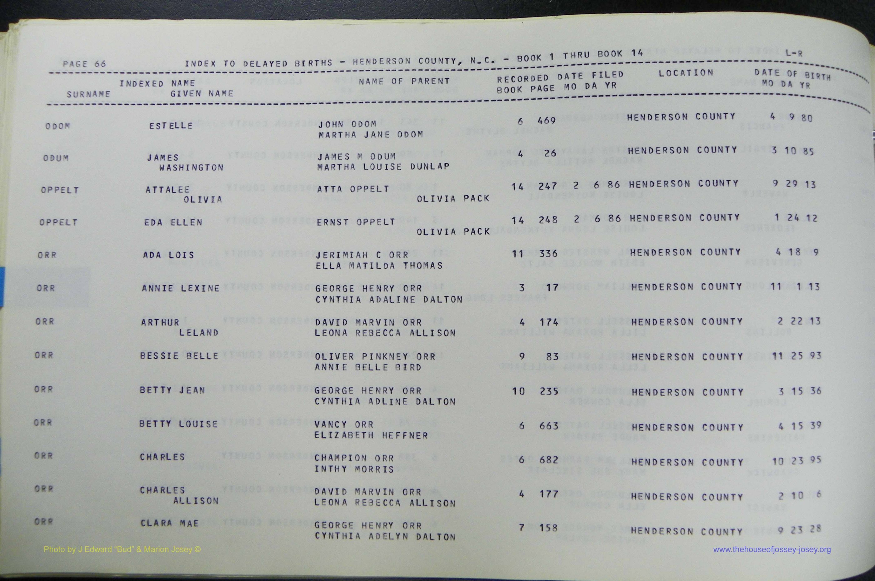 Henderson Co, NC, Births, Delayed, (280).JPG