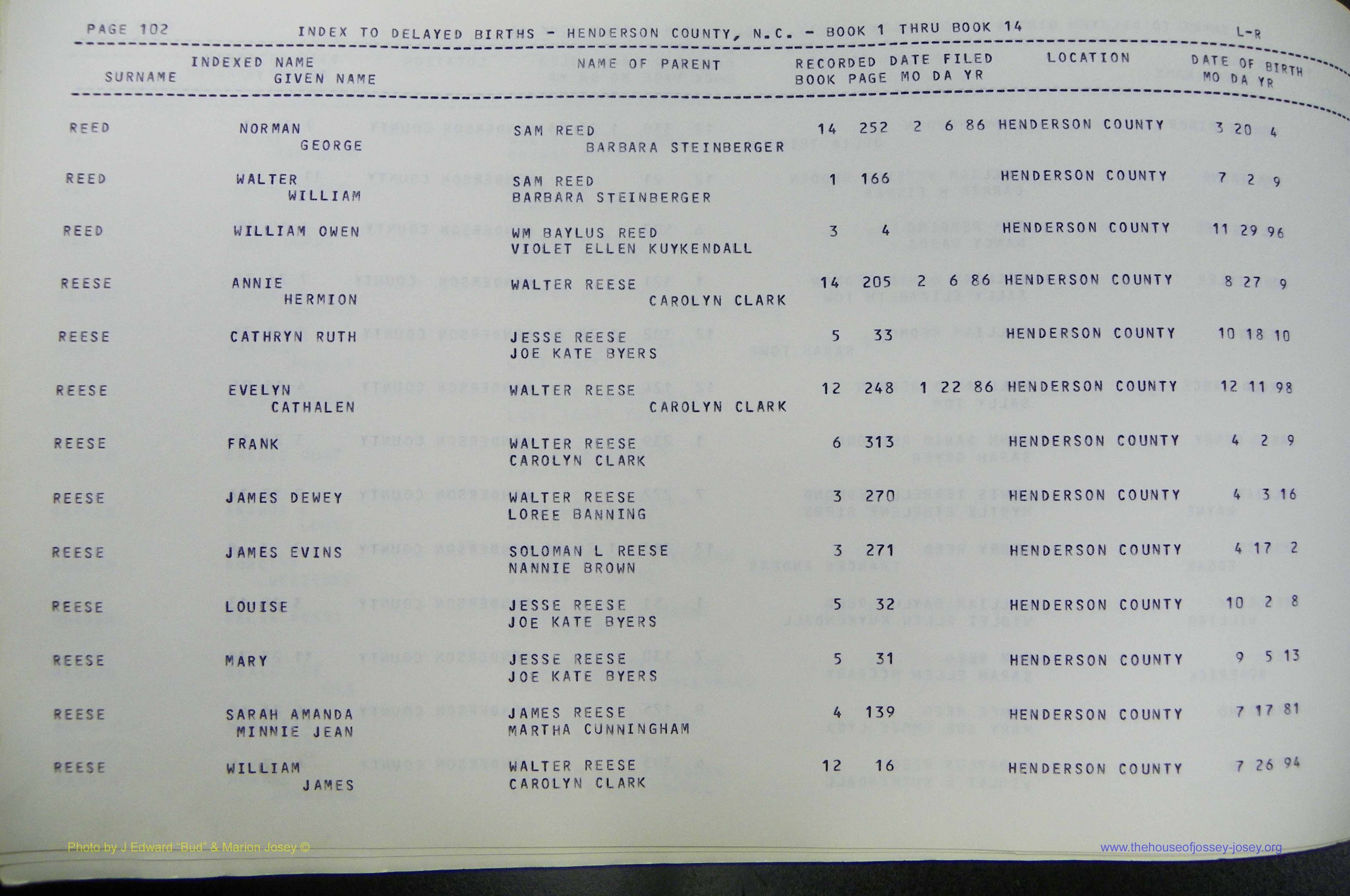 Henderson Co, NC, Births, Delayed, (316).JPG