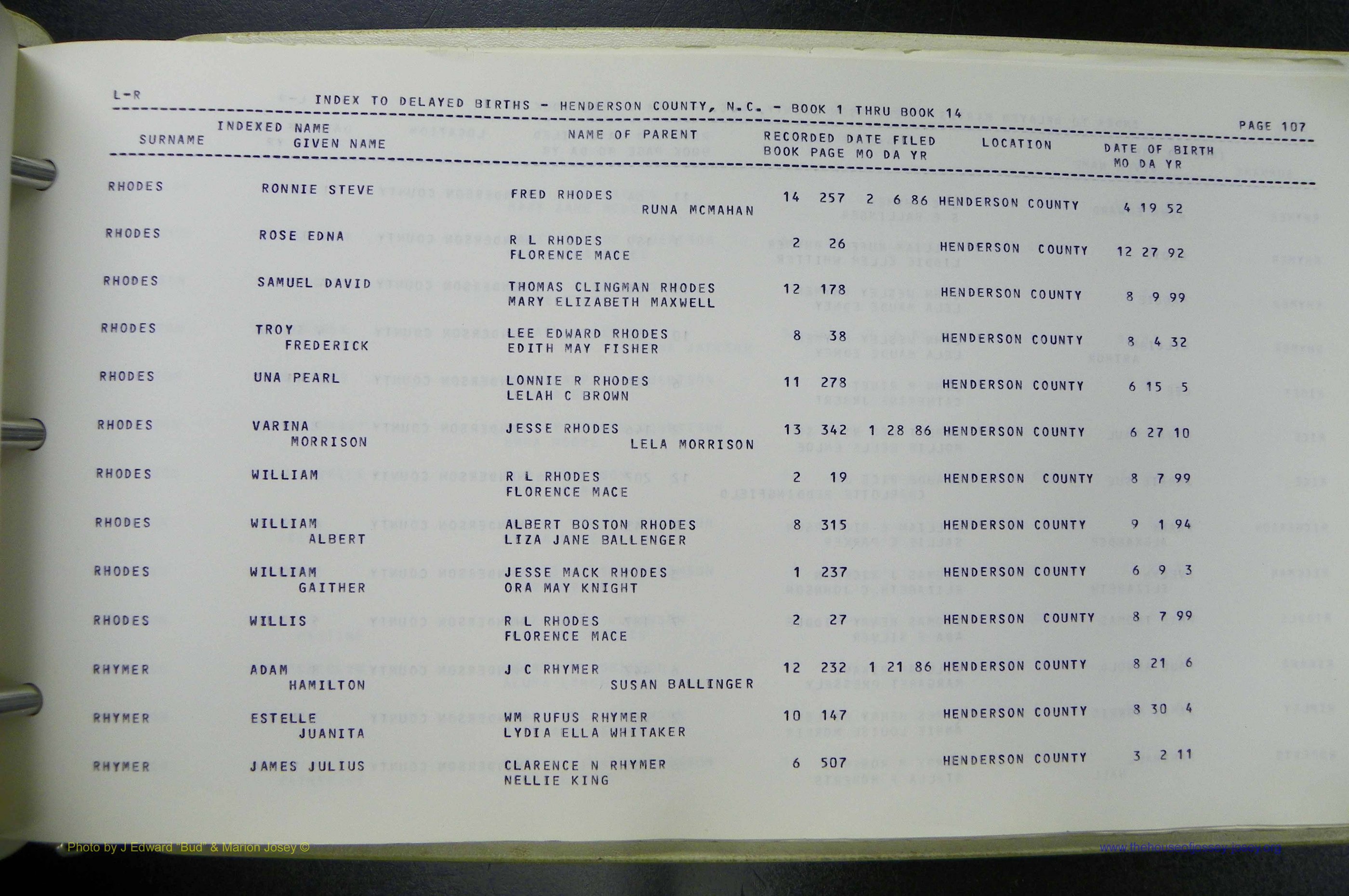 Henderson Co, NC, Births, Delayed, (321).JPG