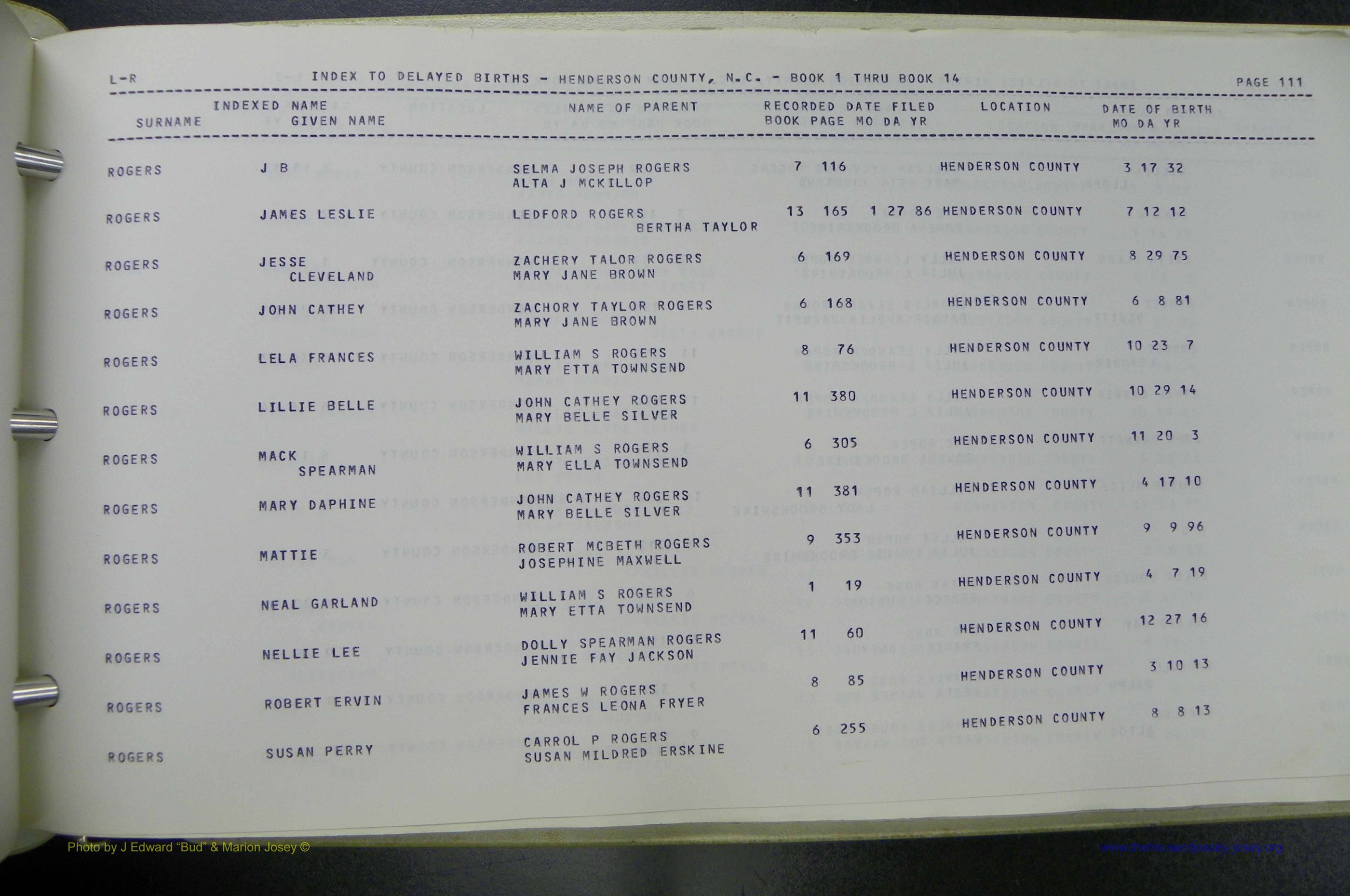 Henderson Co, NC, Births, Delayed, (325).JPG