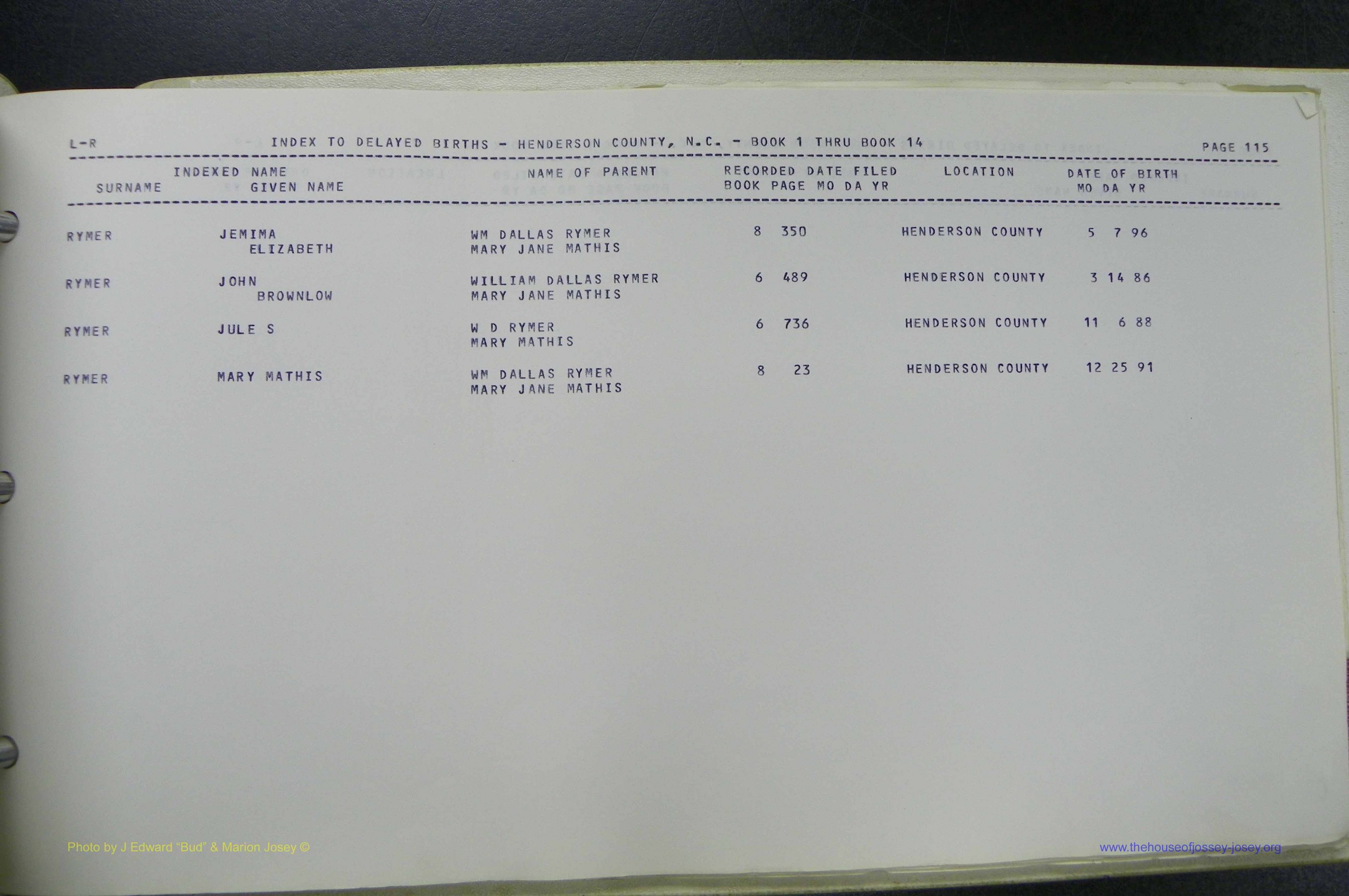 Henderson Co, NC, Births, Delayed, (329).JPG