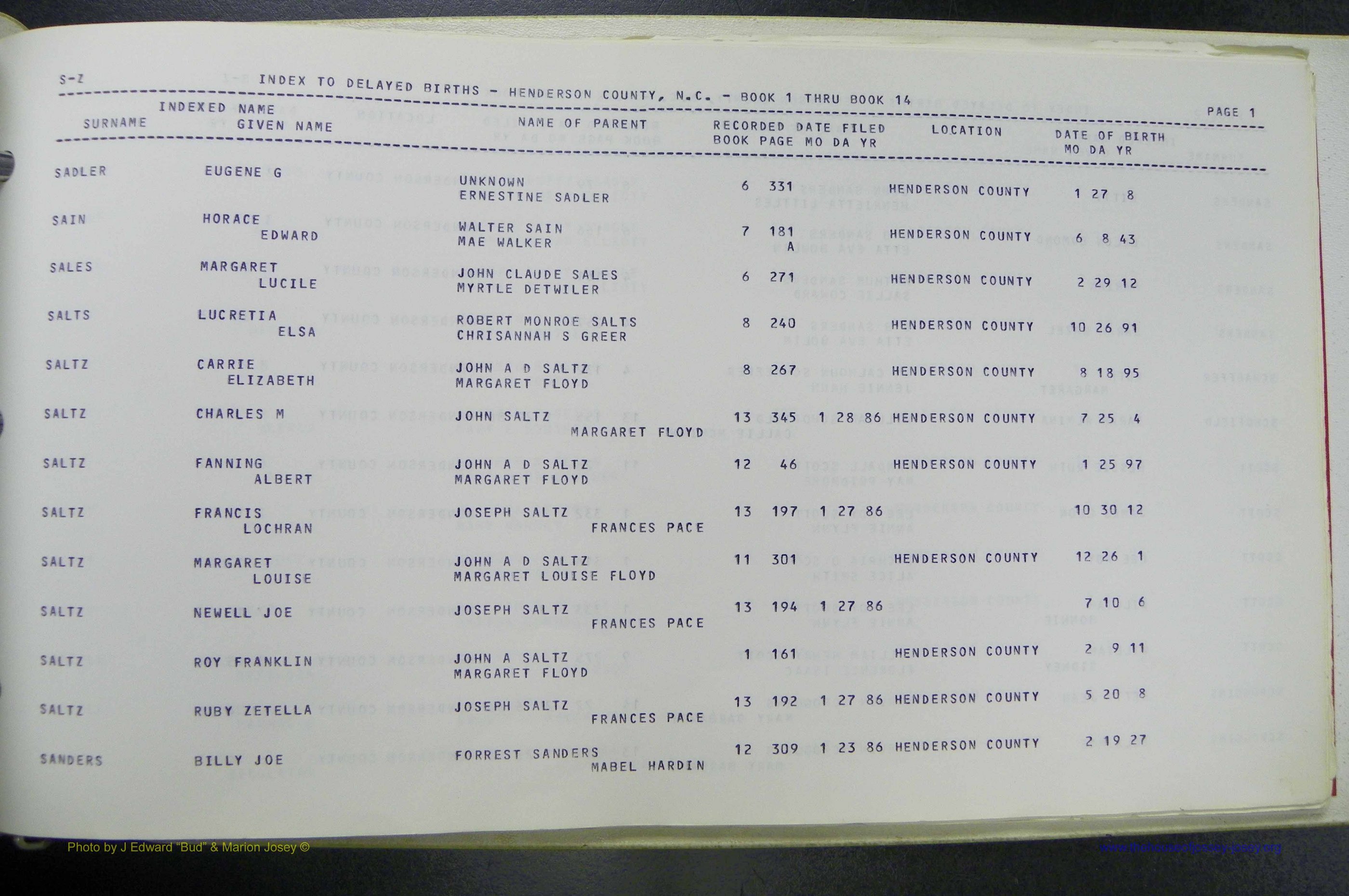 Henderson Co, NC, Births, Delayed, (331).JPG