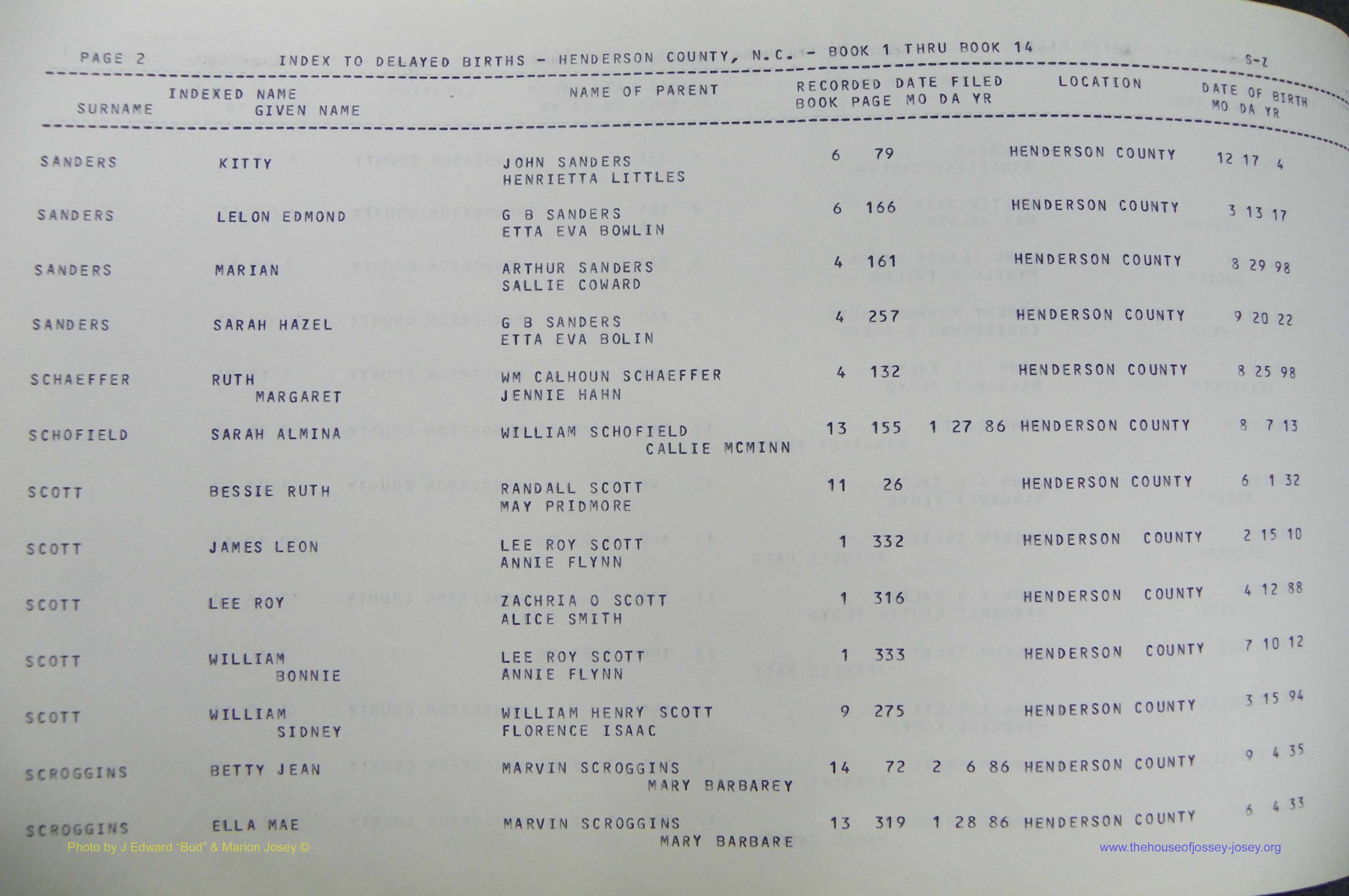 Henderson Co, NC, Births, Delayed, (332).JPG