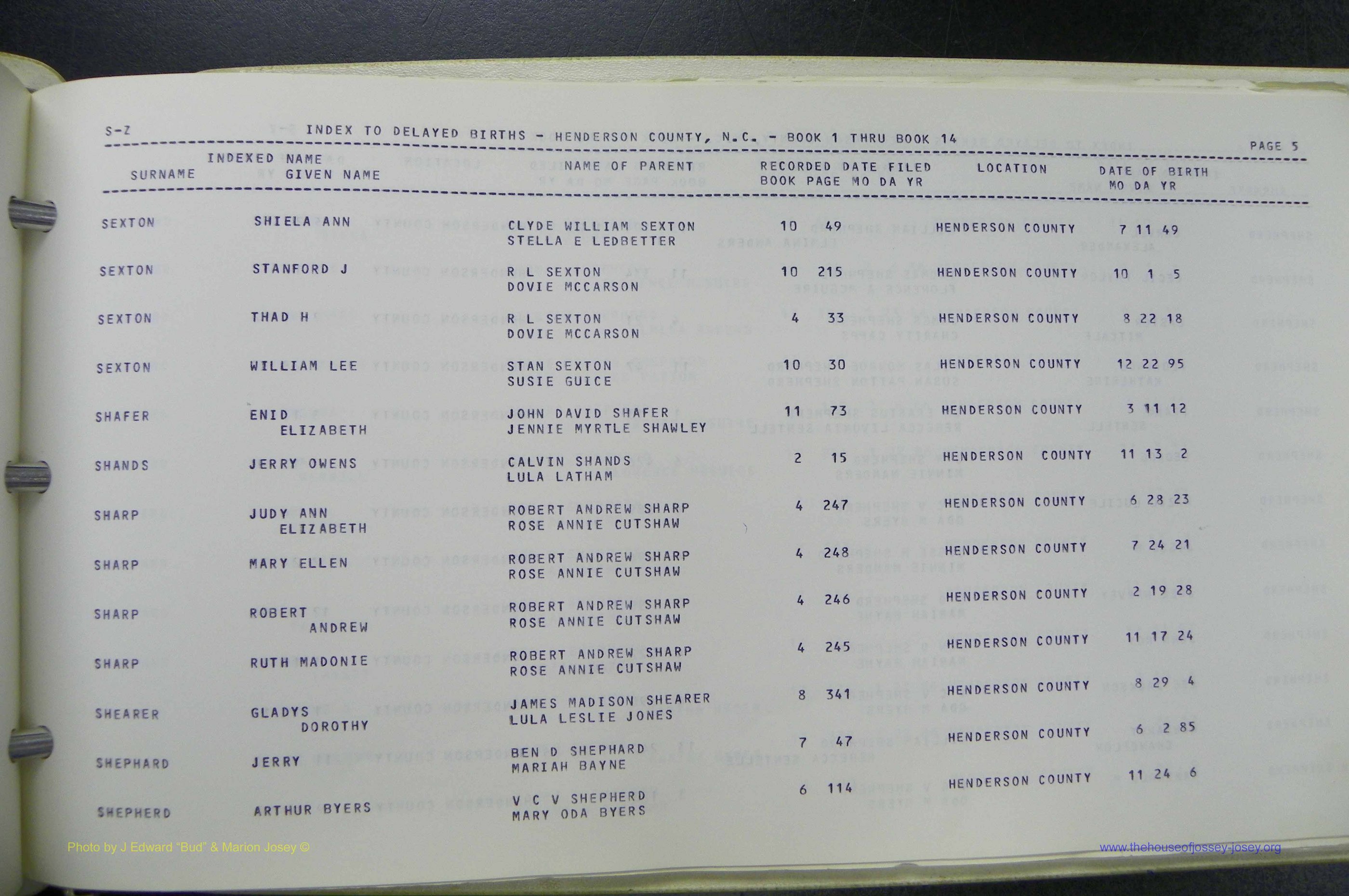 Henderson Co, NC, Births, Delayed, (335).JPG