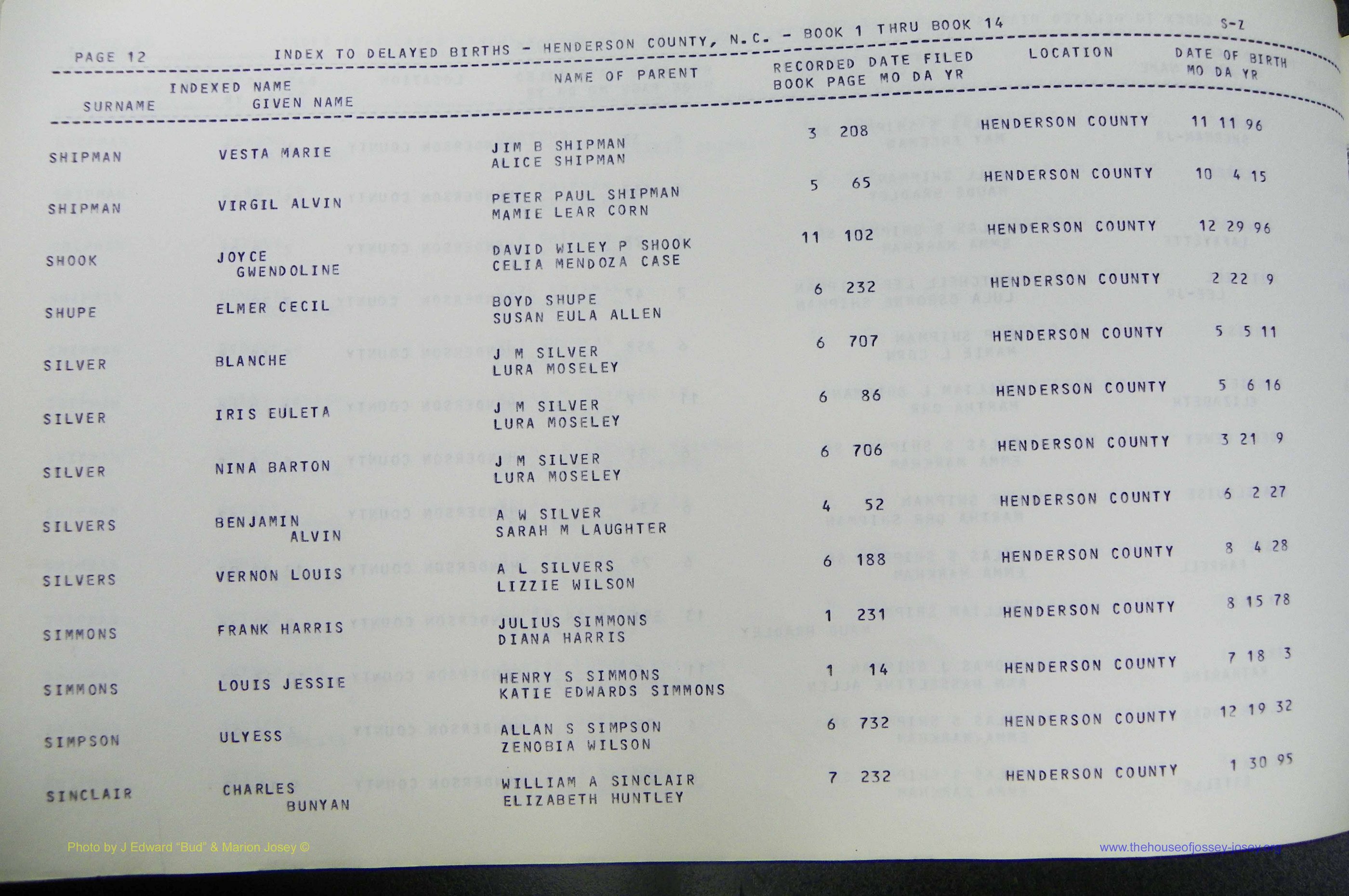 Henderson Co, NC, Births, Delayed, (342).JPG
