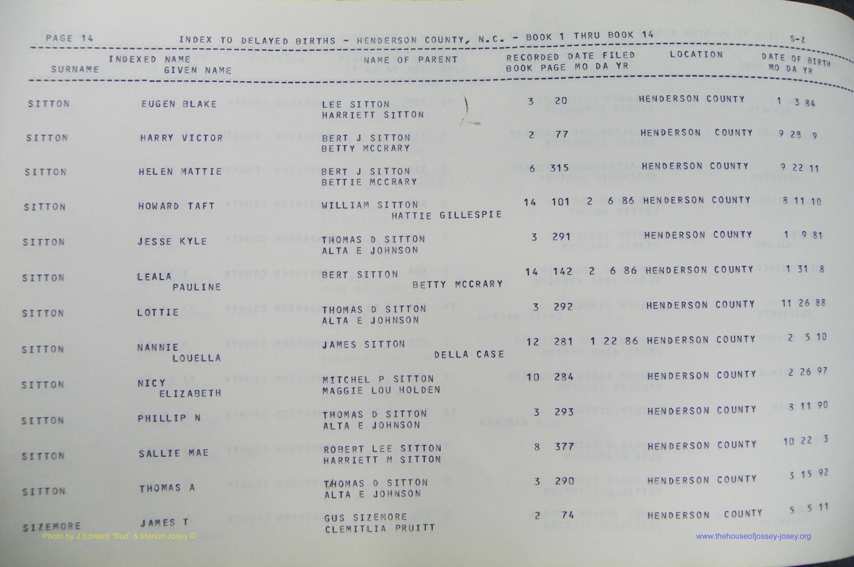 Henderson Co, NC, Births, Delayed, (344).JPG