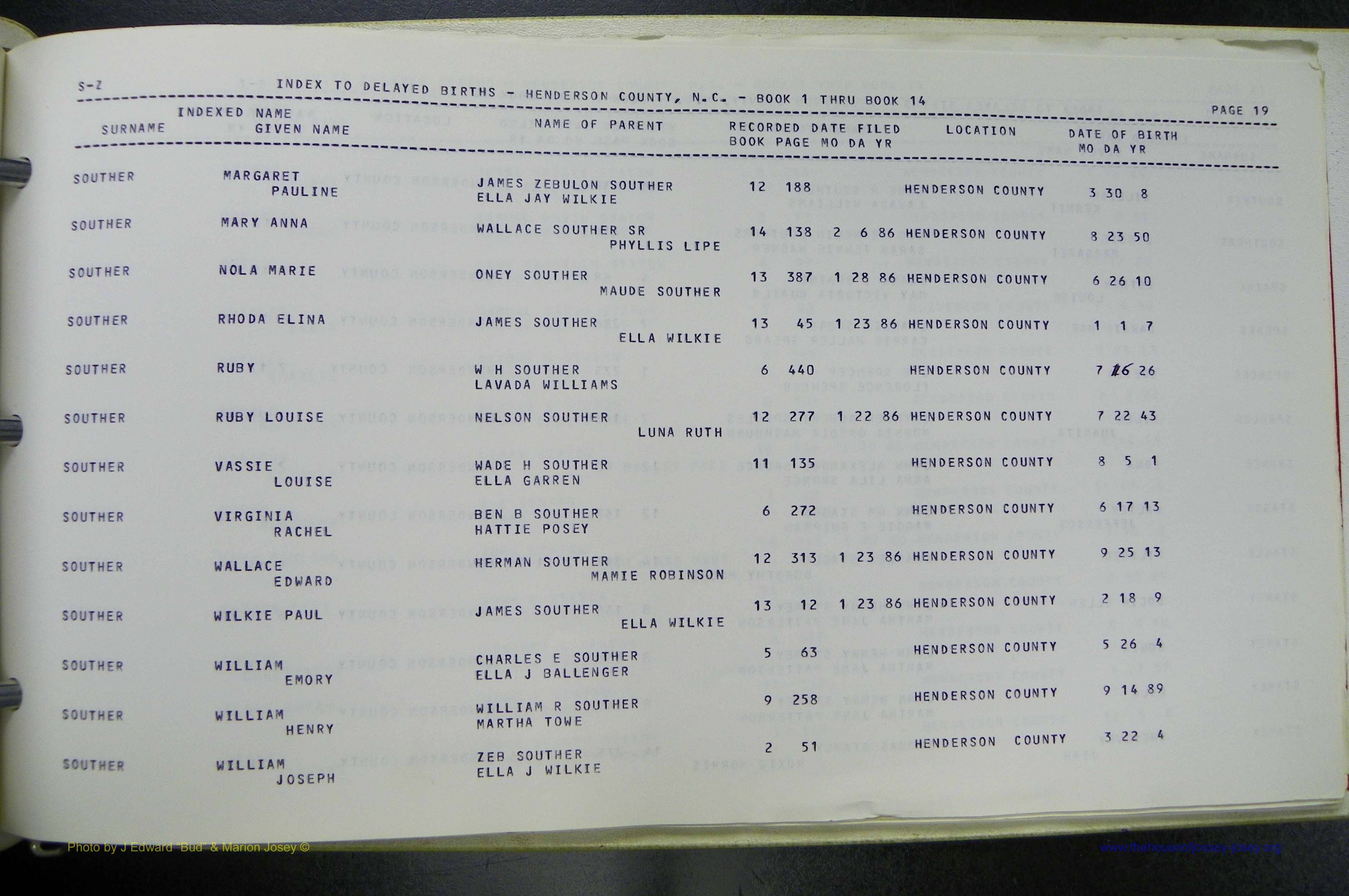 Henderson Co, NC, Births, Delayed, (349).JPG
