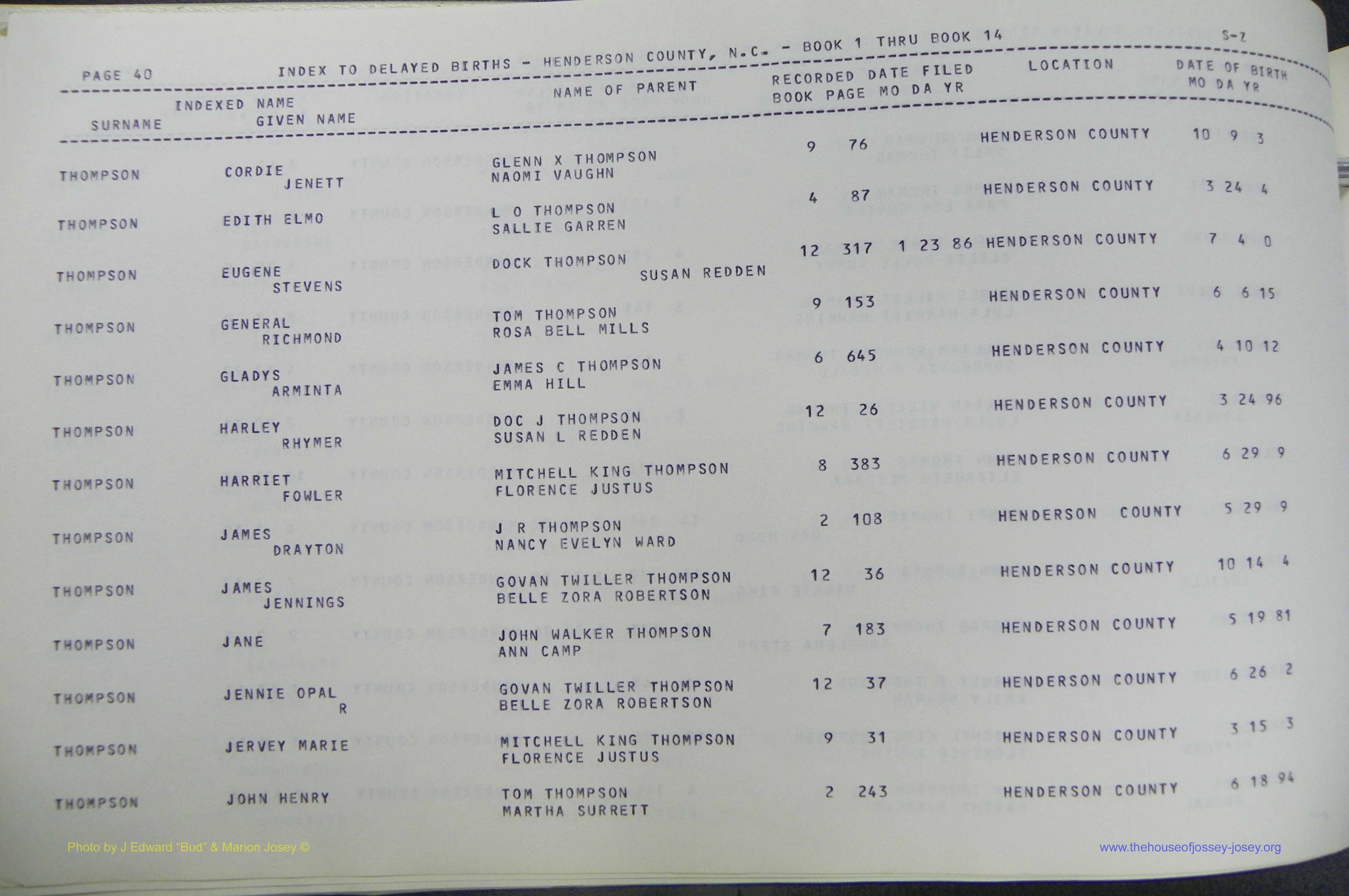 Henderson Co, NC, Births, Delayed, (370).JPG