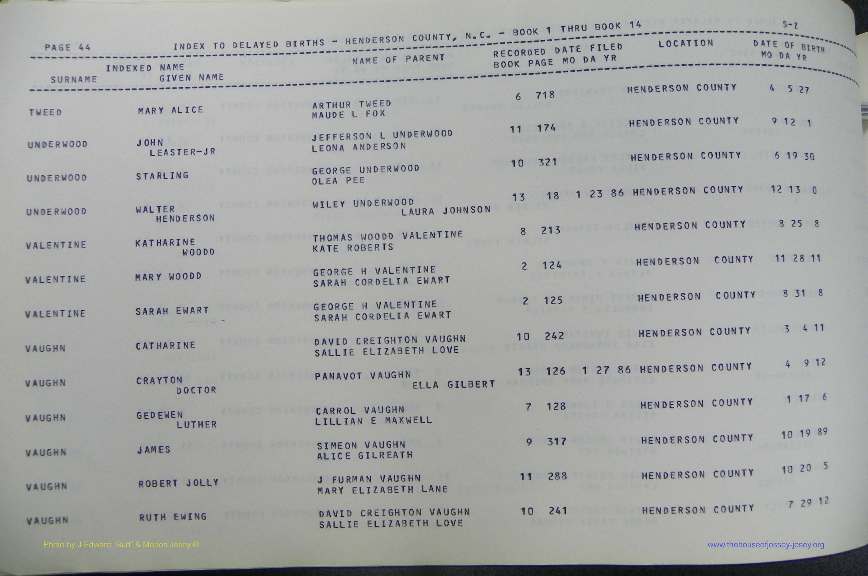 Henderson Co, NC, Births, Delayed, (374).JPG