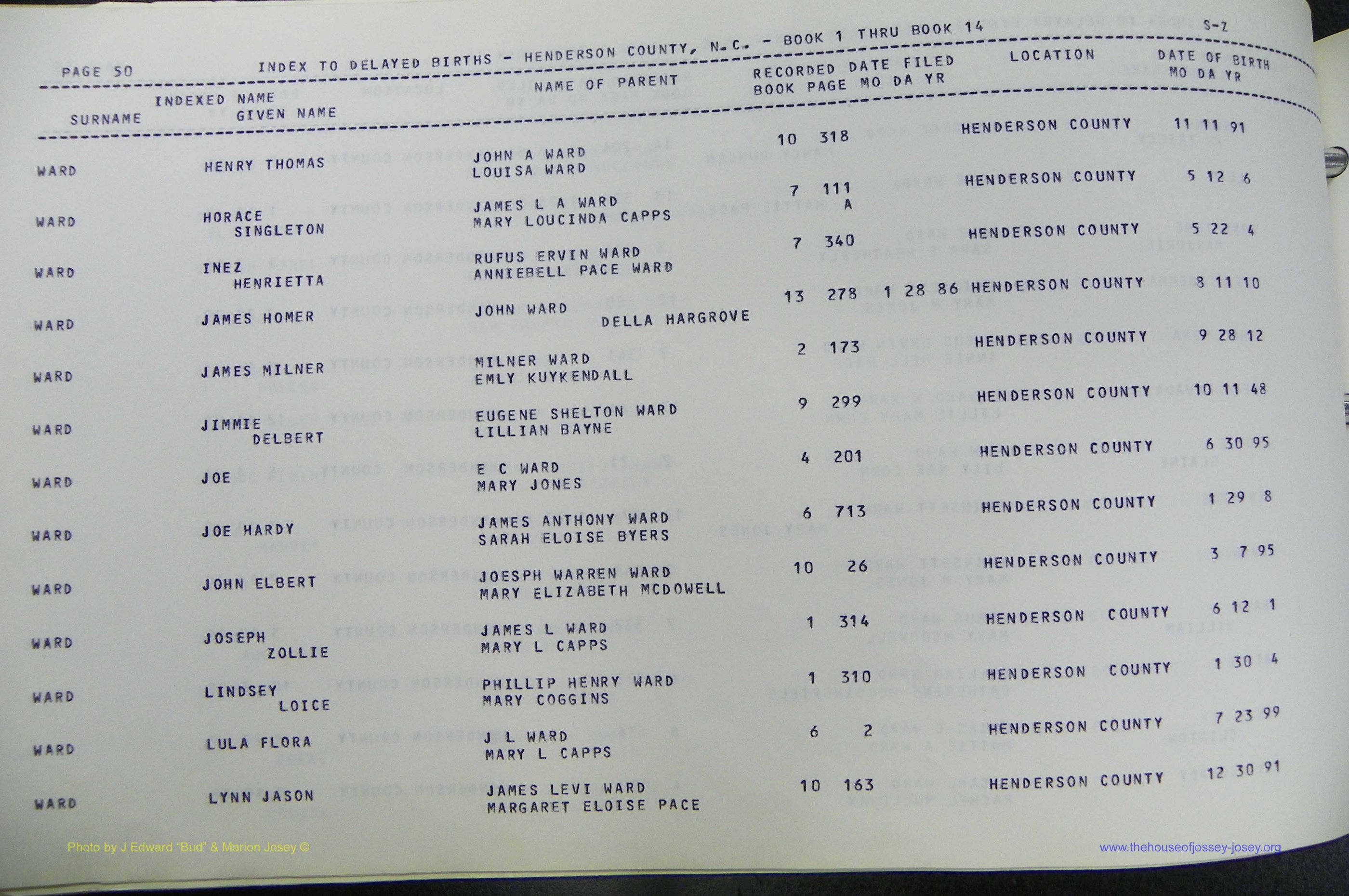 Henderson Co, NC, Births, Delayed, (380).JPG