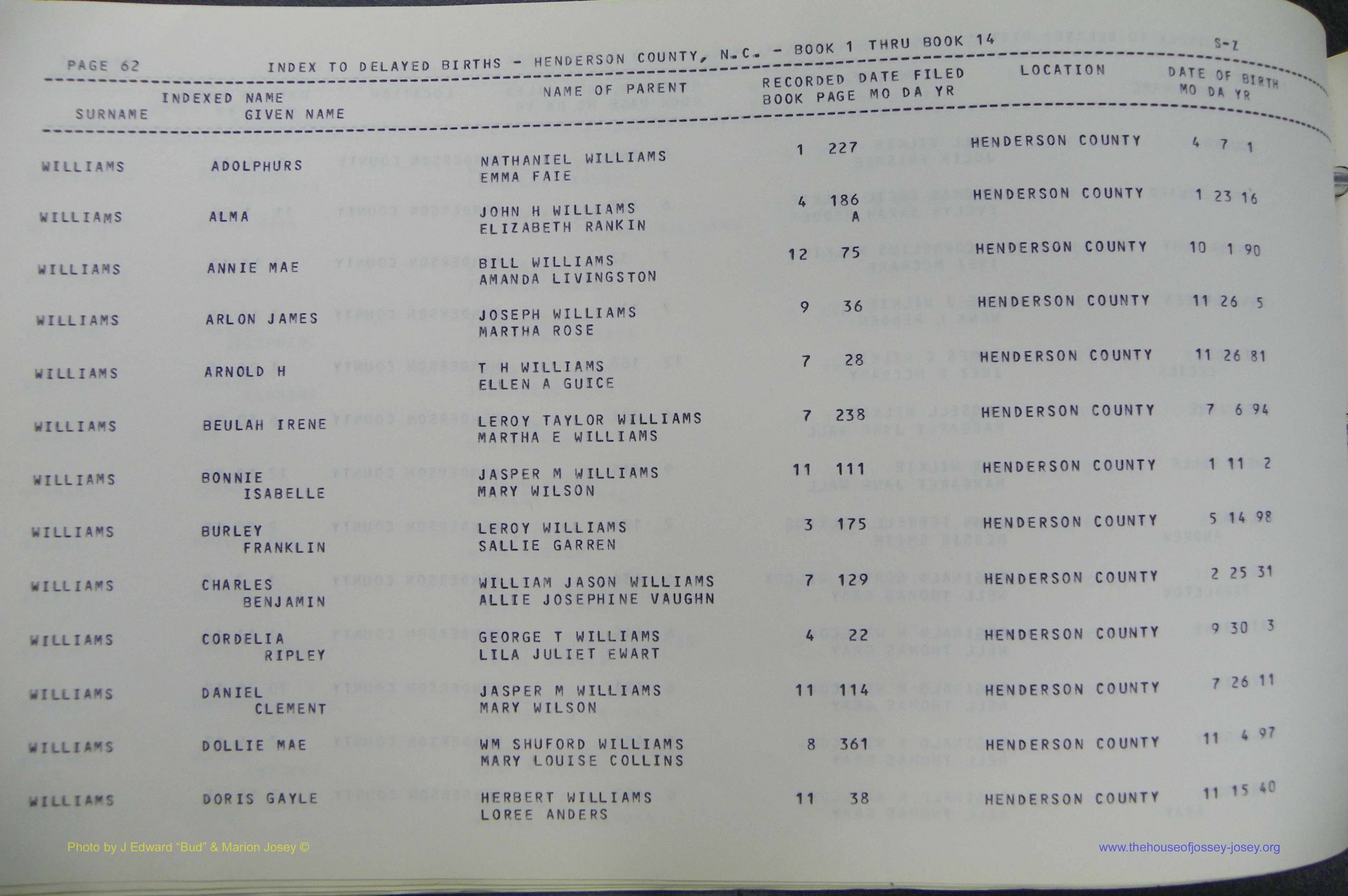 Henderson Co, NC, Births, Delayed, (392).JPG