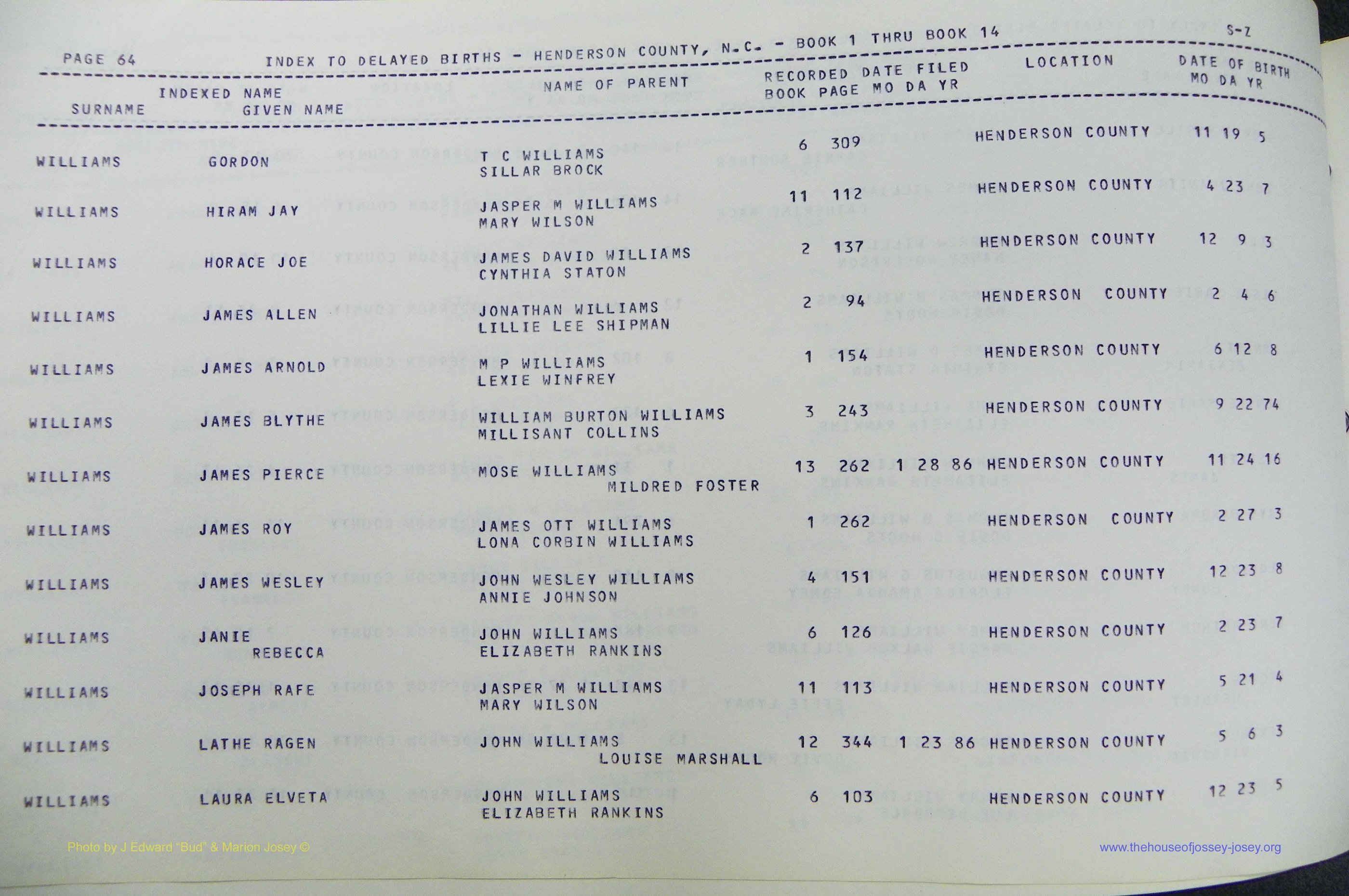 Henderson Co, NC, Births, Delayed, (394).JPG