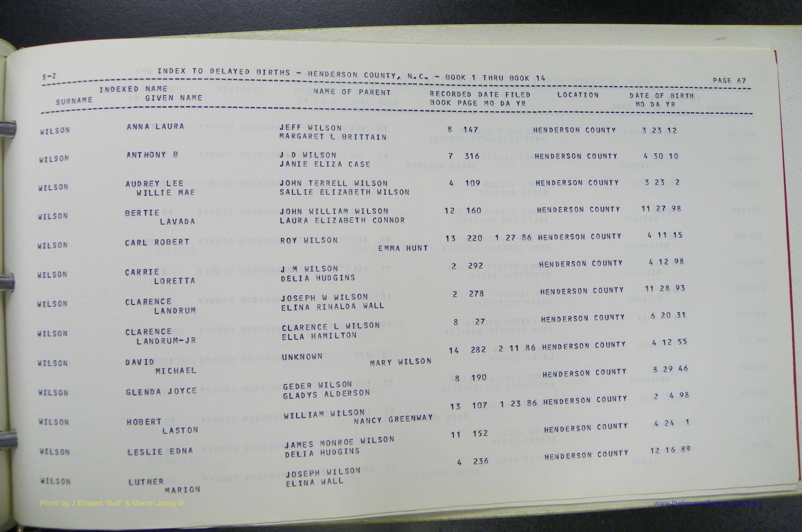 Henderson Co, NC, Births, Delayed, (397).JPG