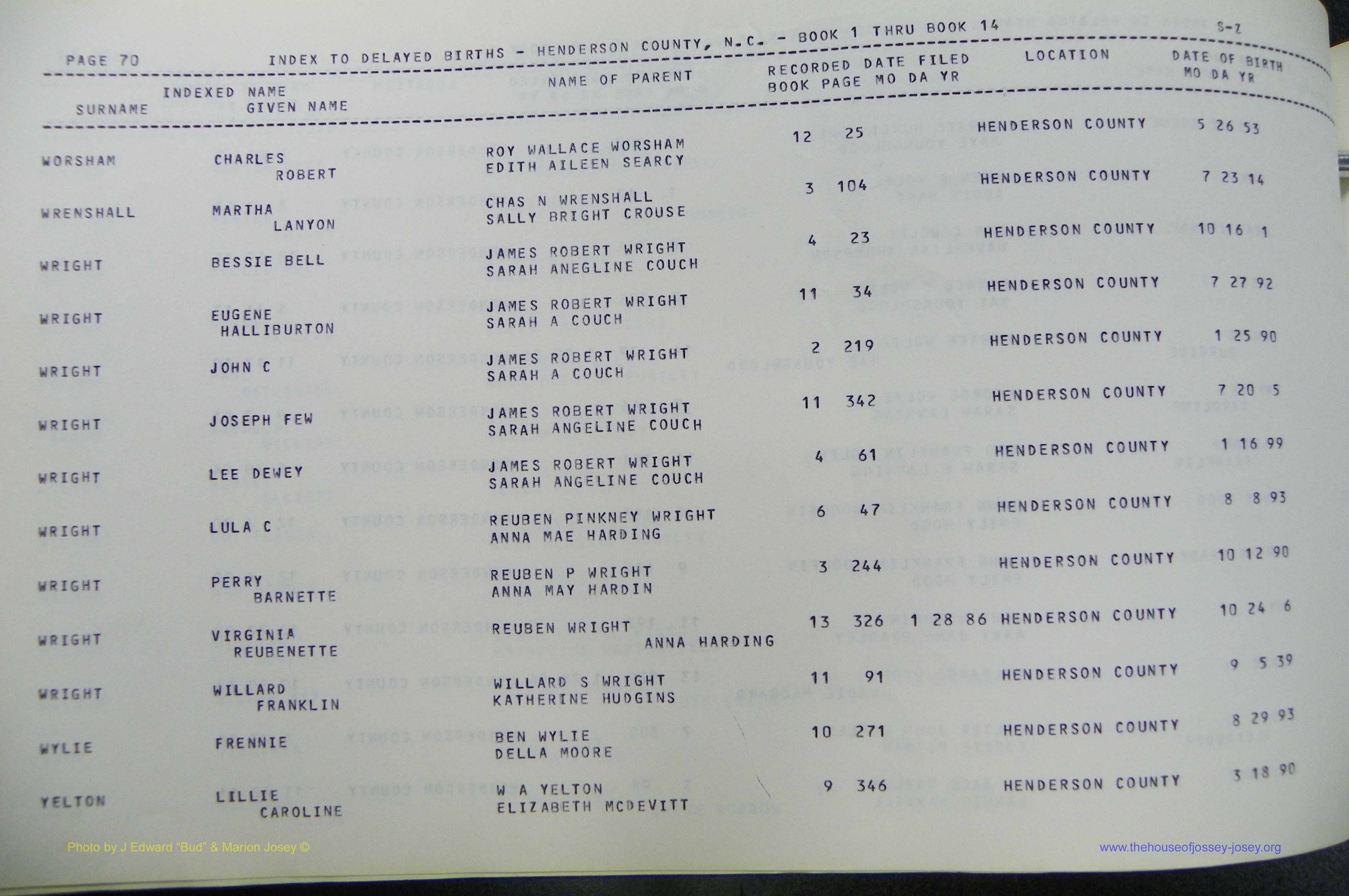 Henderson Co, NC, Births, Delayed, (400).JPG