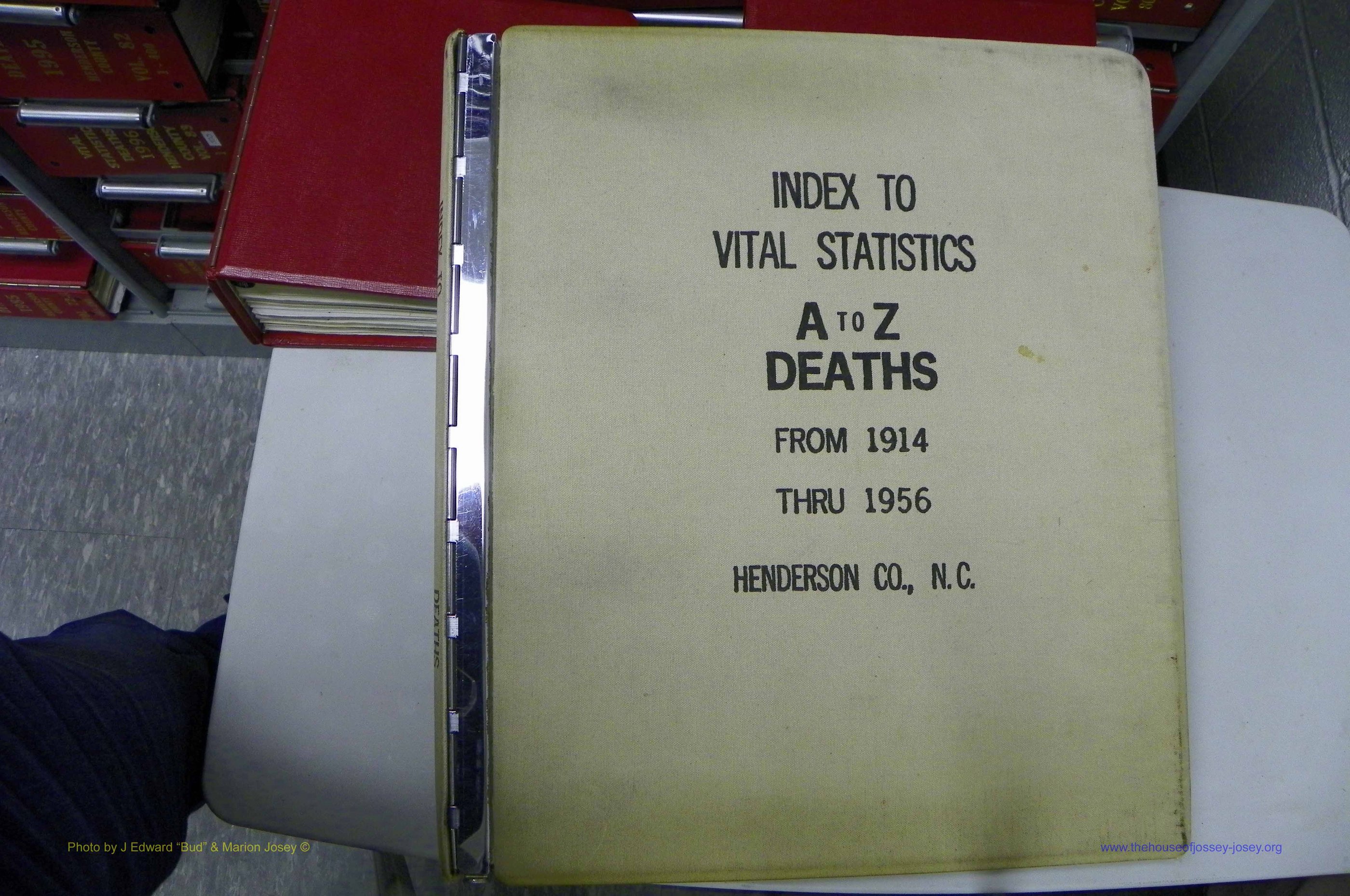 Henderson Co, NC, Deaths, A - Z, 1914 - 1956, (001).JPG