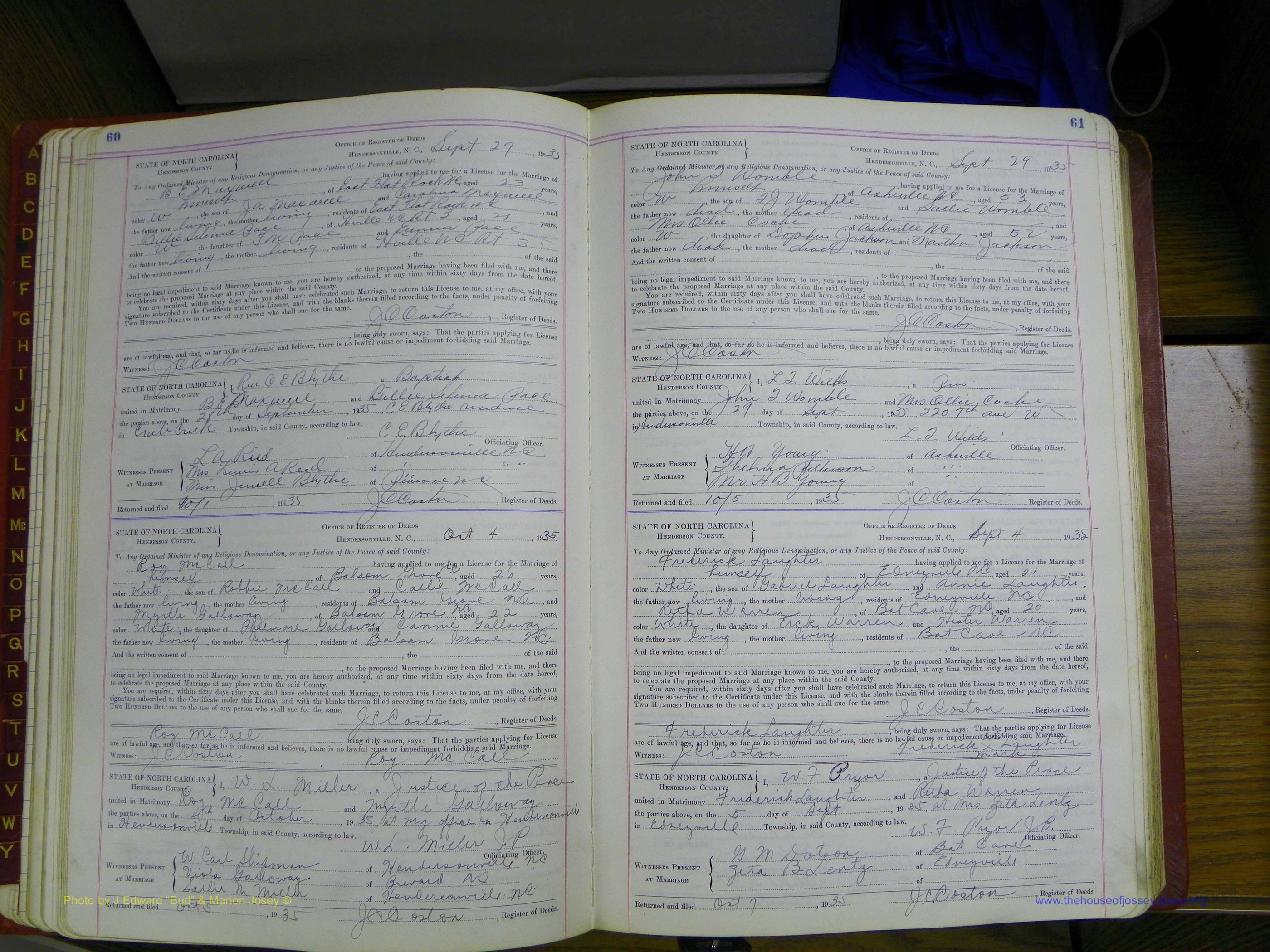 Henderson Co, NC, Marriages, Book 5, (060).JPG