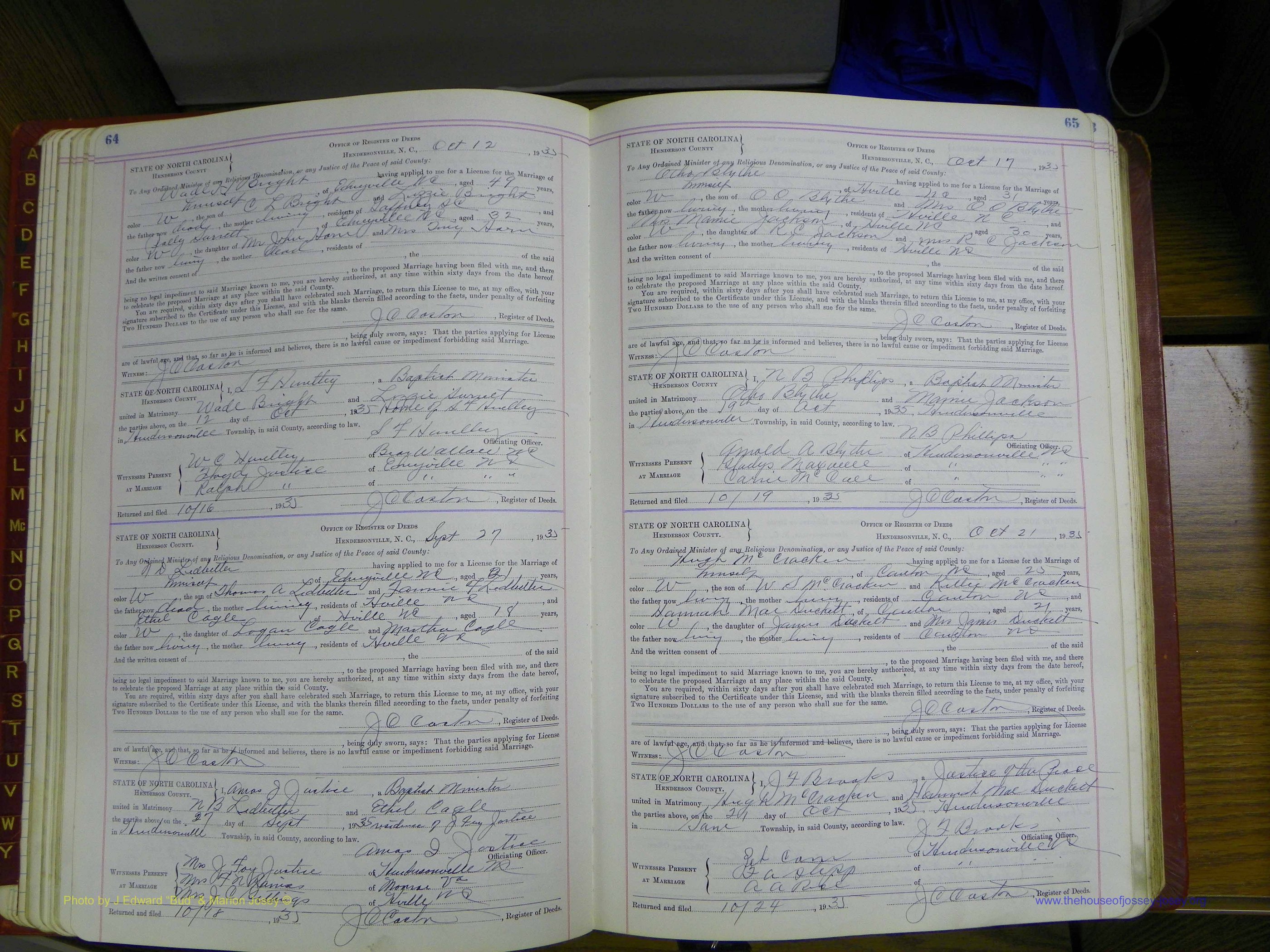 Henderson Co, NC, Marriages, Book 5, (062).JPG